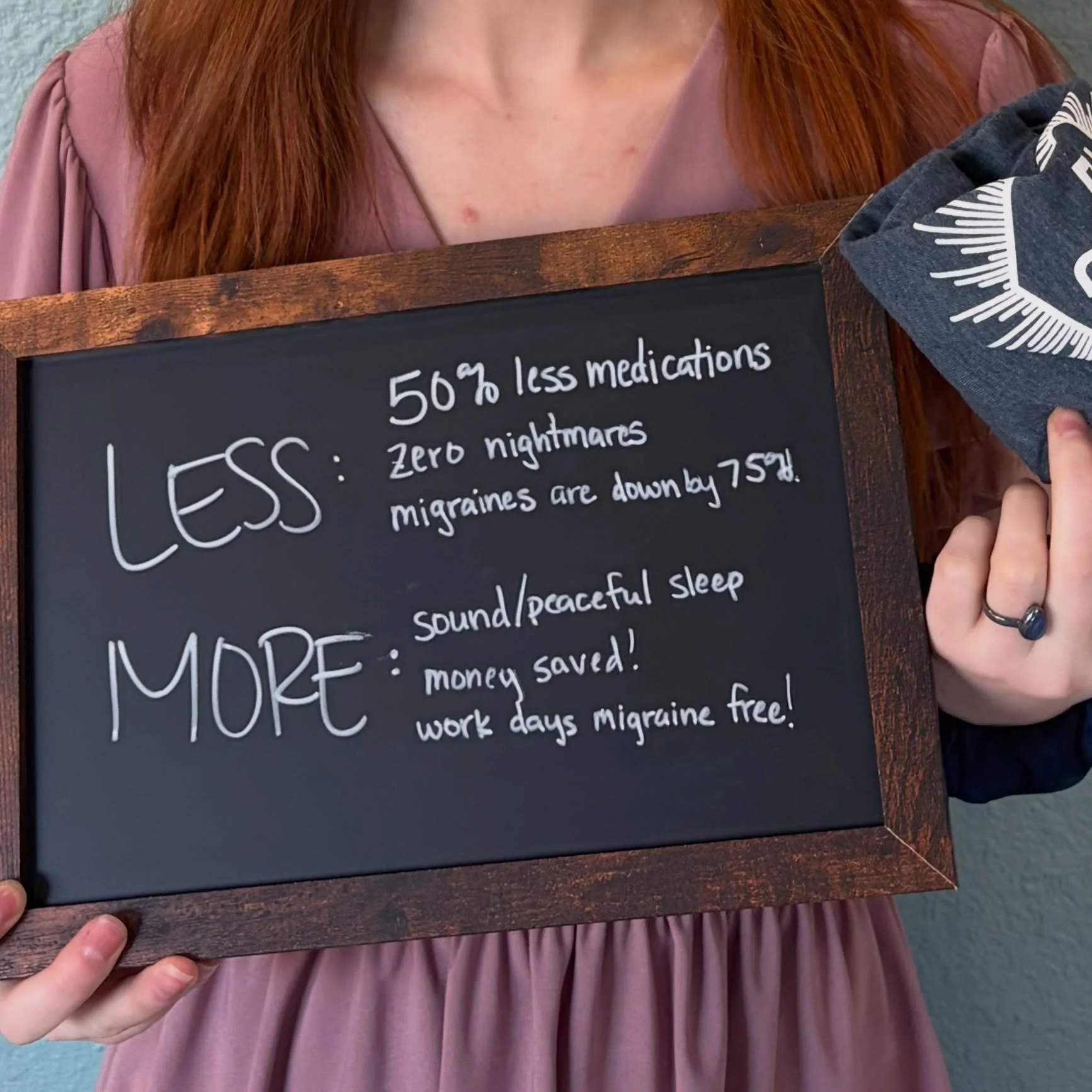 One year of consistent care. One nervous system regulated.

50% fewer medications. Zero nightmares. 75% fewer migraines. Sounds sleep. Migraine-free work days.

When the nervous system shifts out of fight-or-flight, everything changes. The migraines 