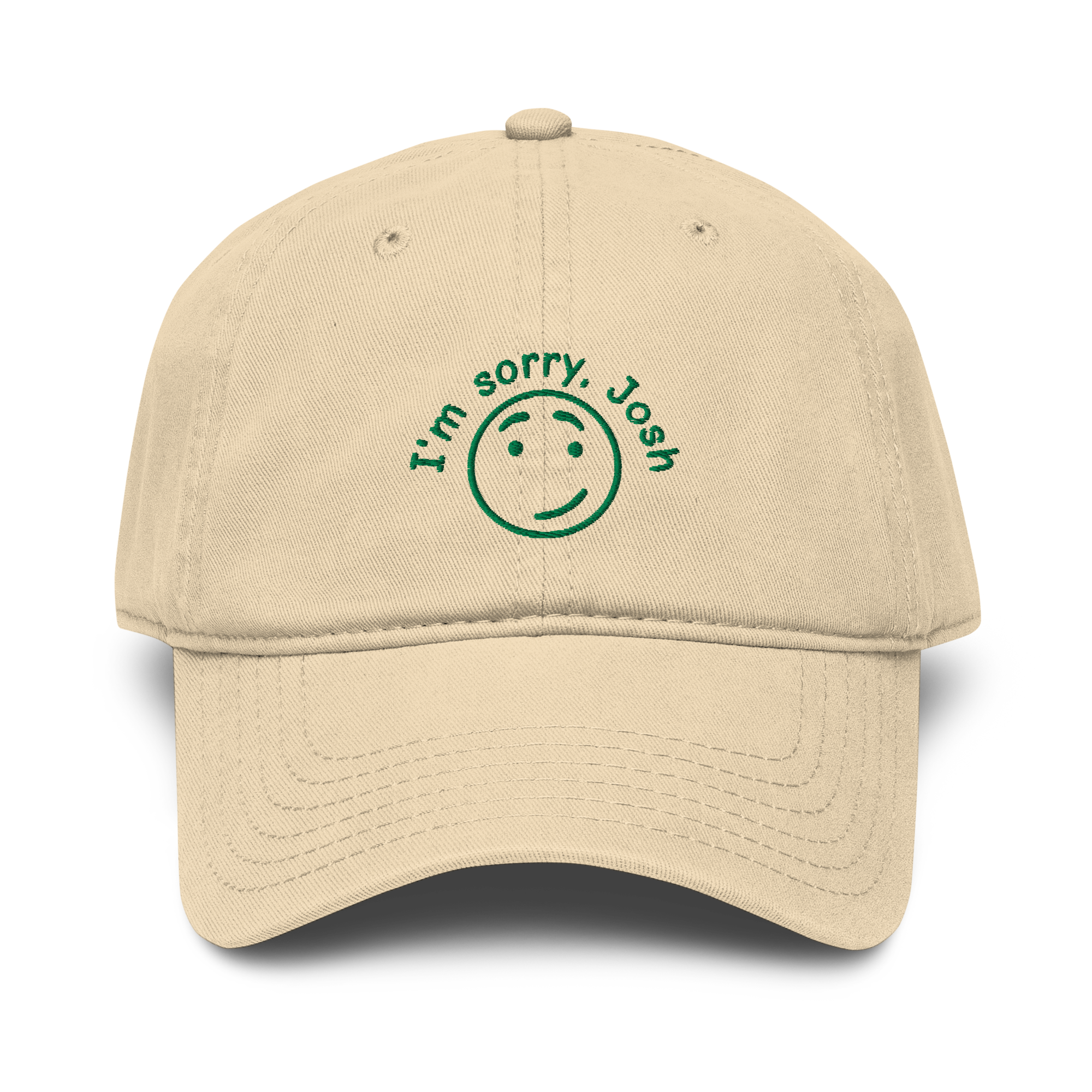 "I'm sorry, Josh" Garment washed baseball cap