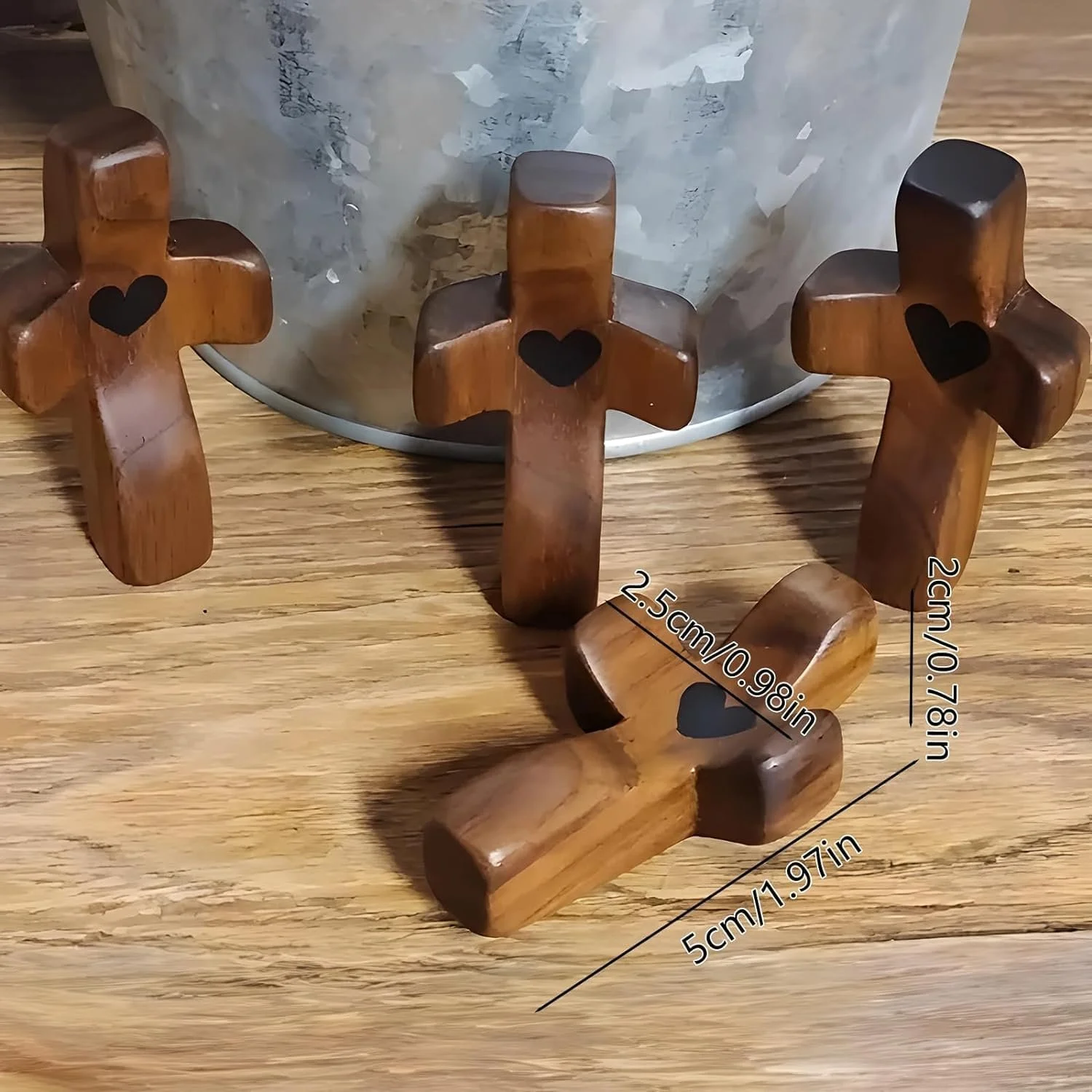 Cross My Heart/Encouragement Gift Wooden Pocket Stress Fidget Cross Wood Christian