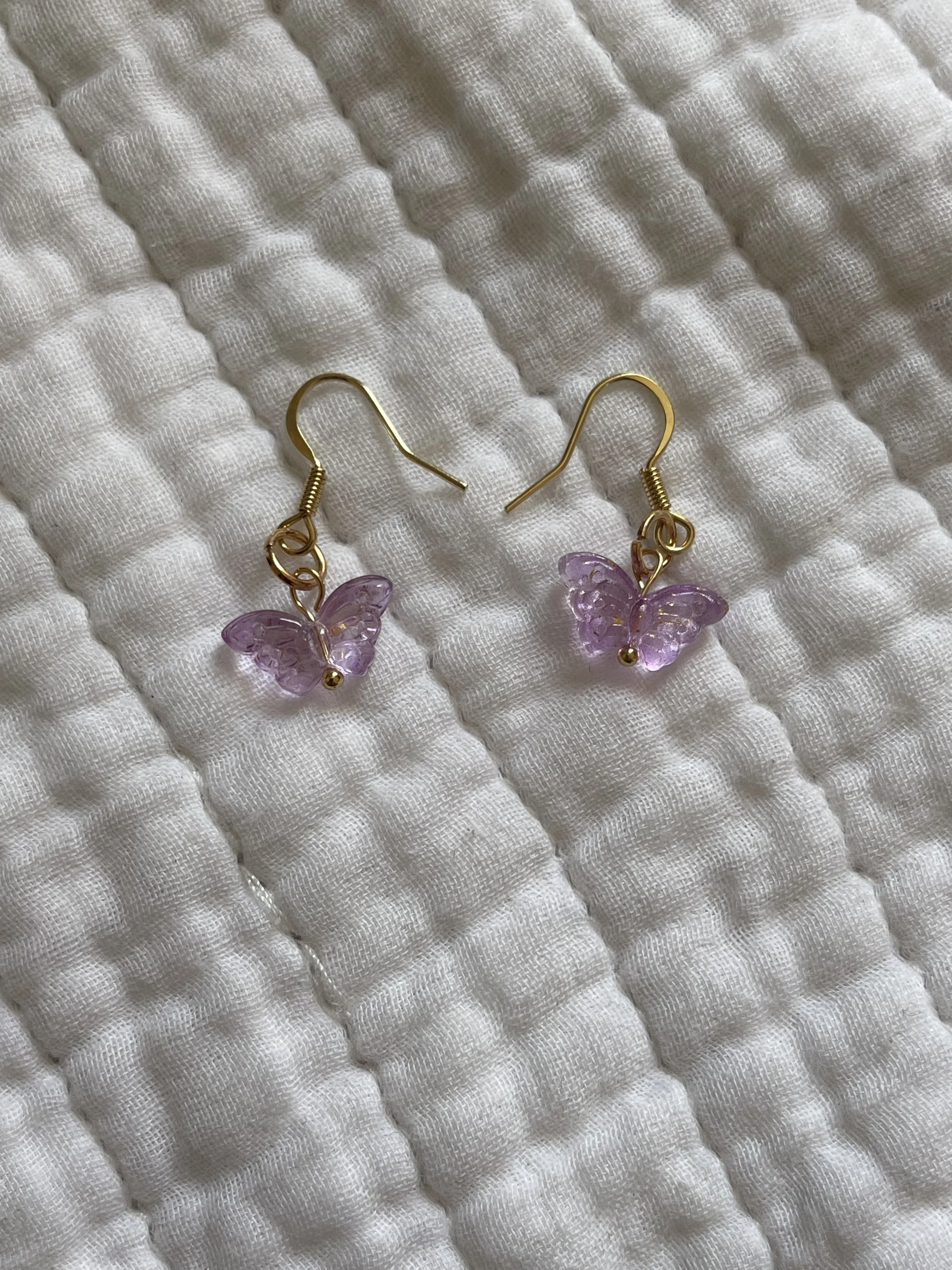 Transparent butterfly earrings