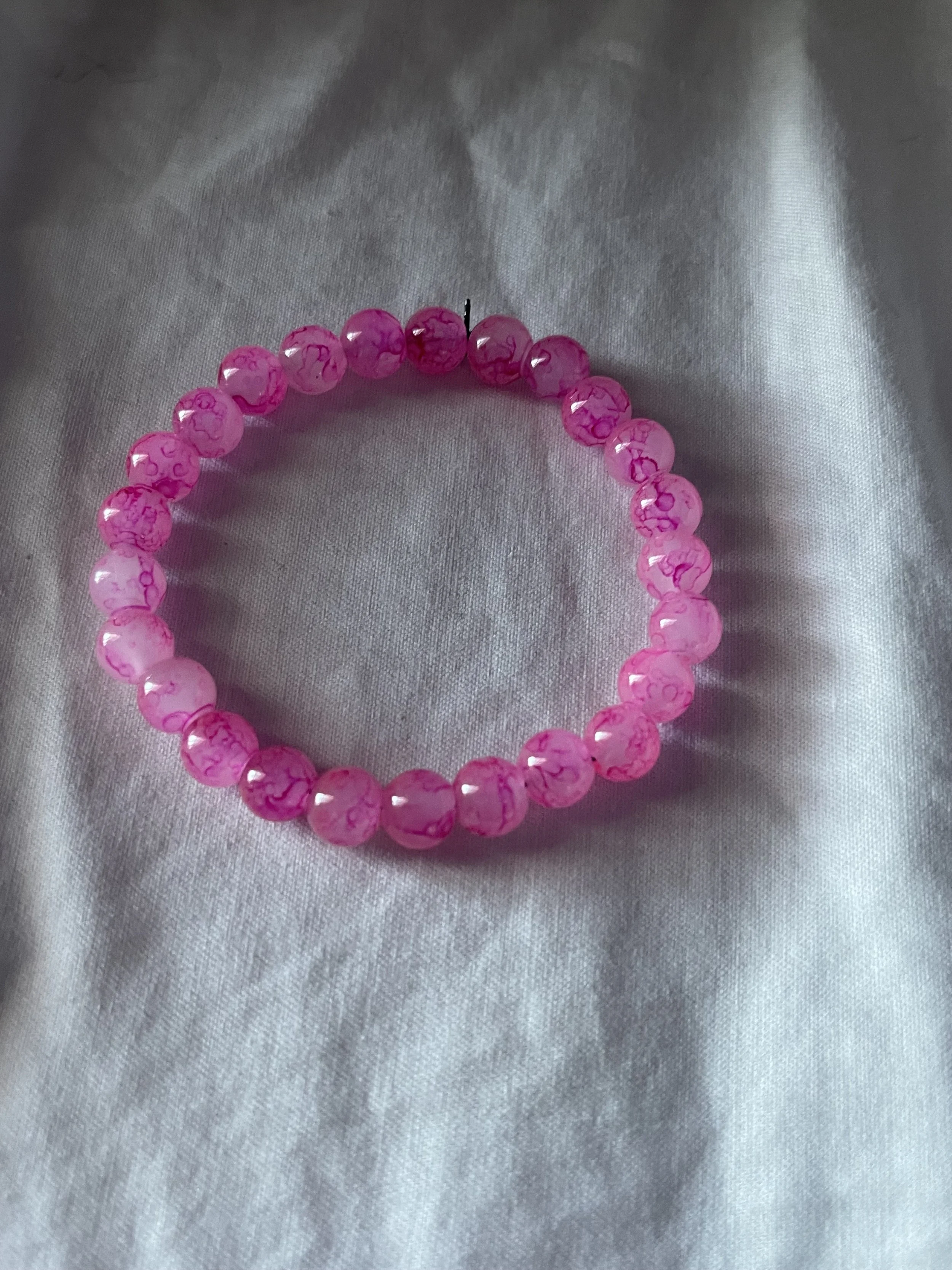 Pink marble beaded bracelet