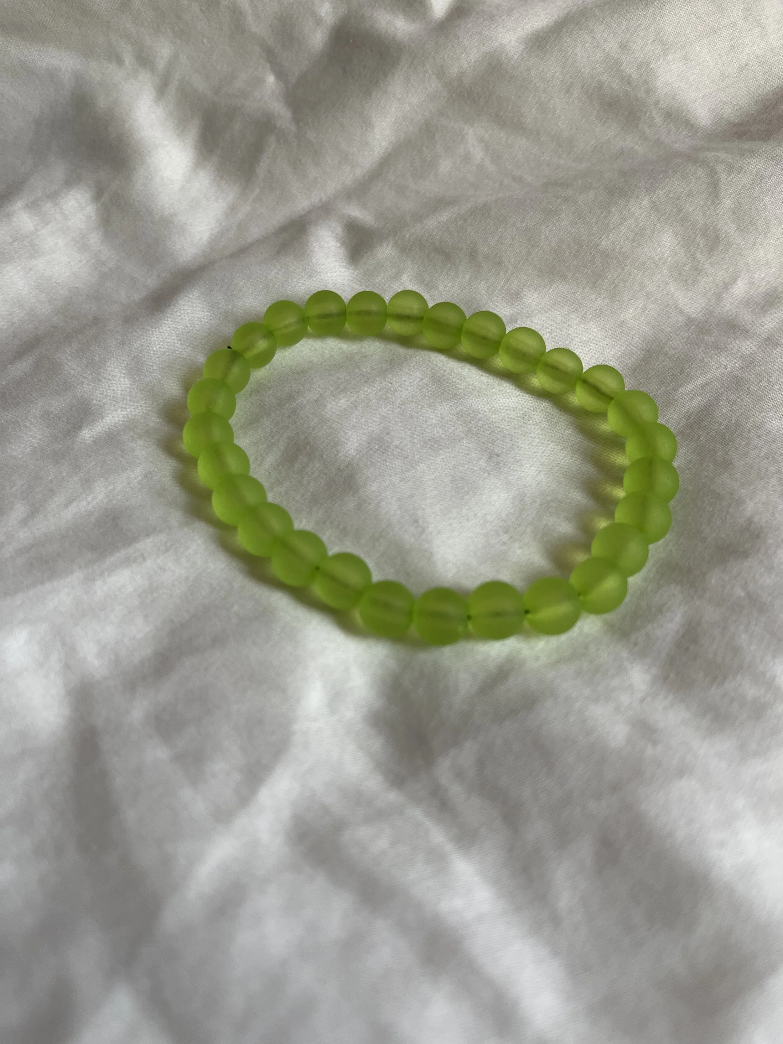 Green matte beaded bracelet