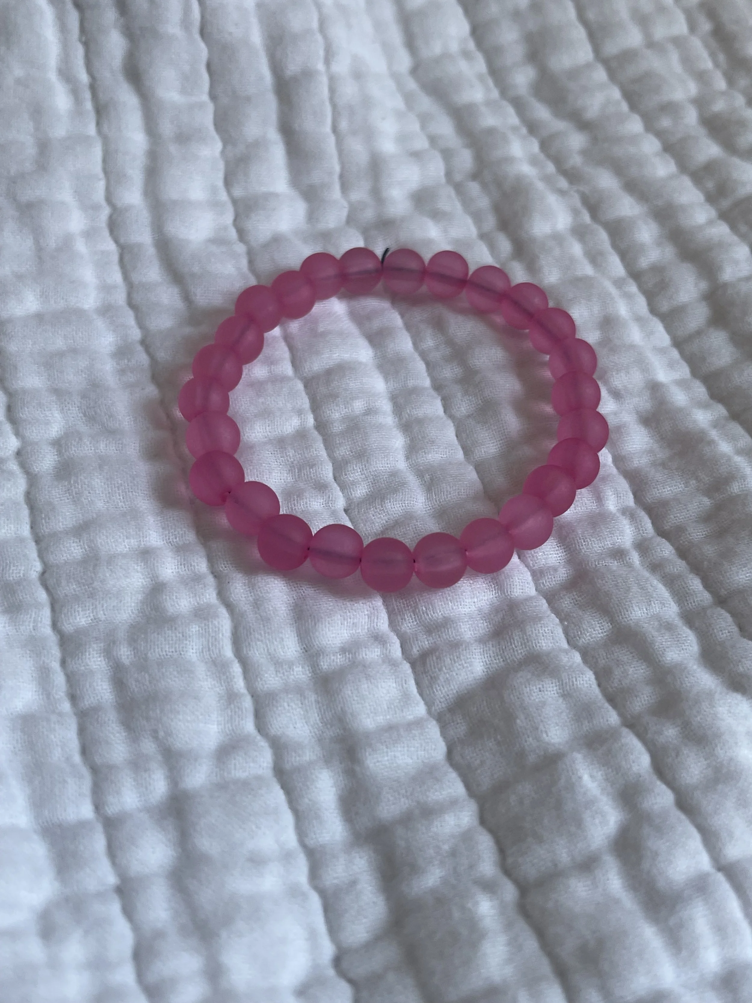 Pink matte beaded bracelet