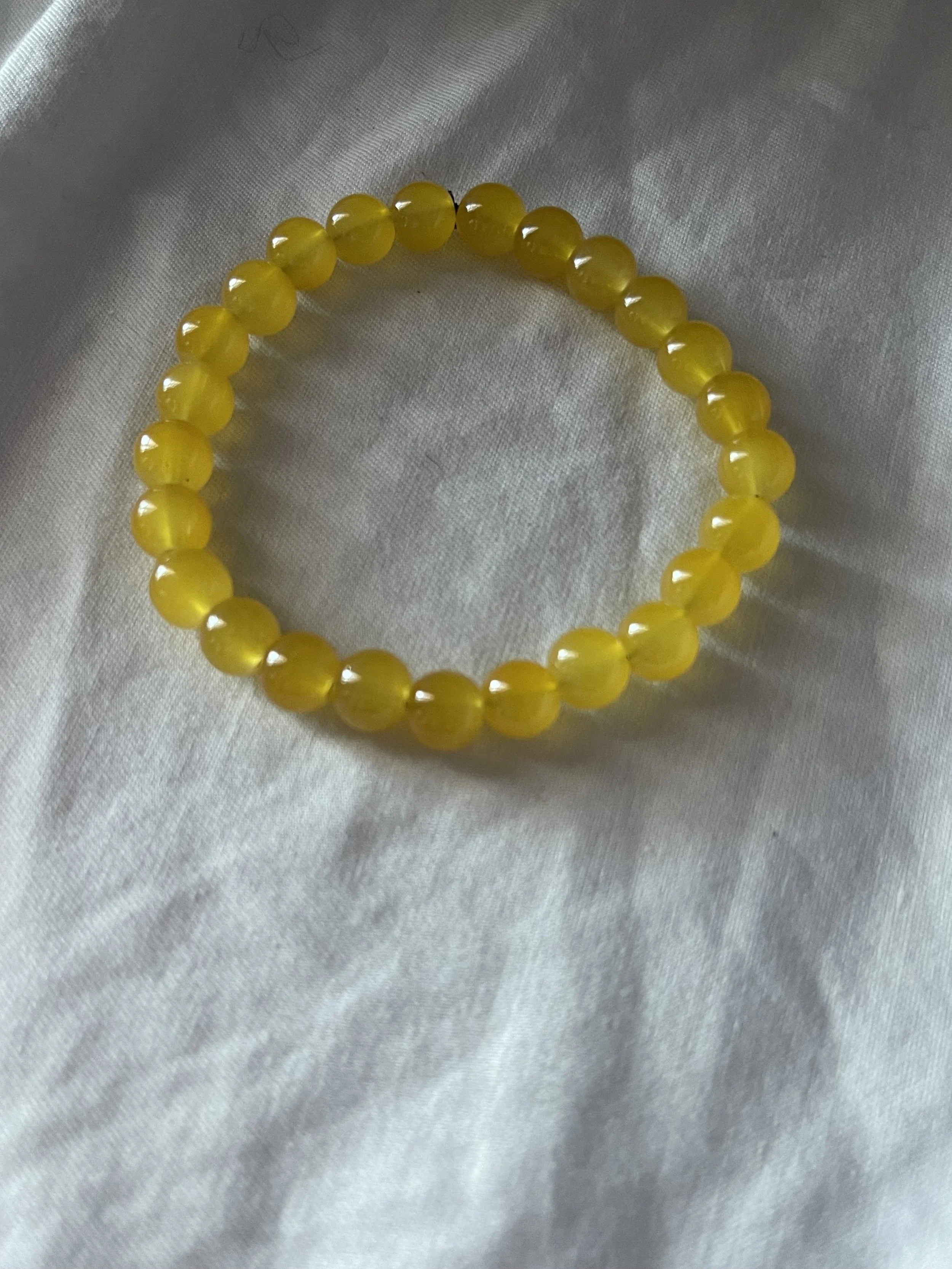 Darker yellow beaded bracelet