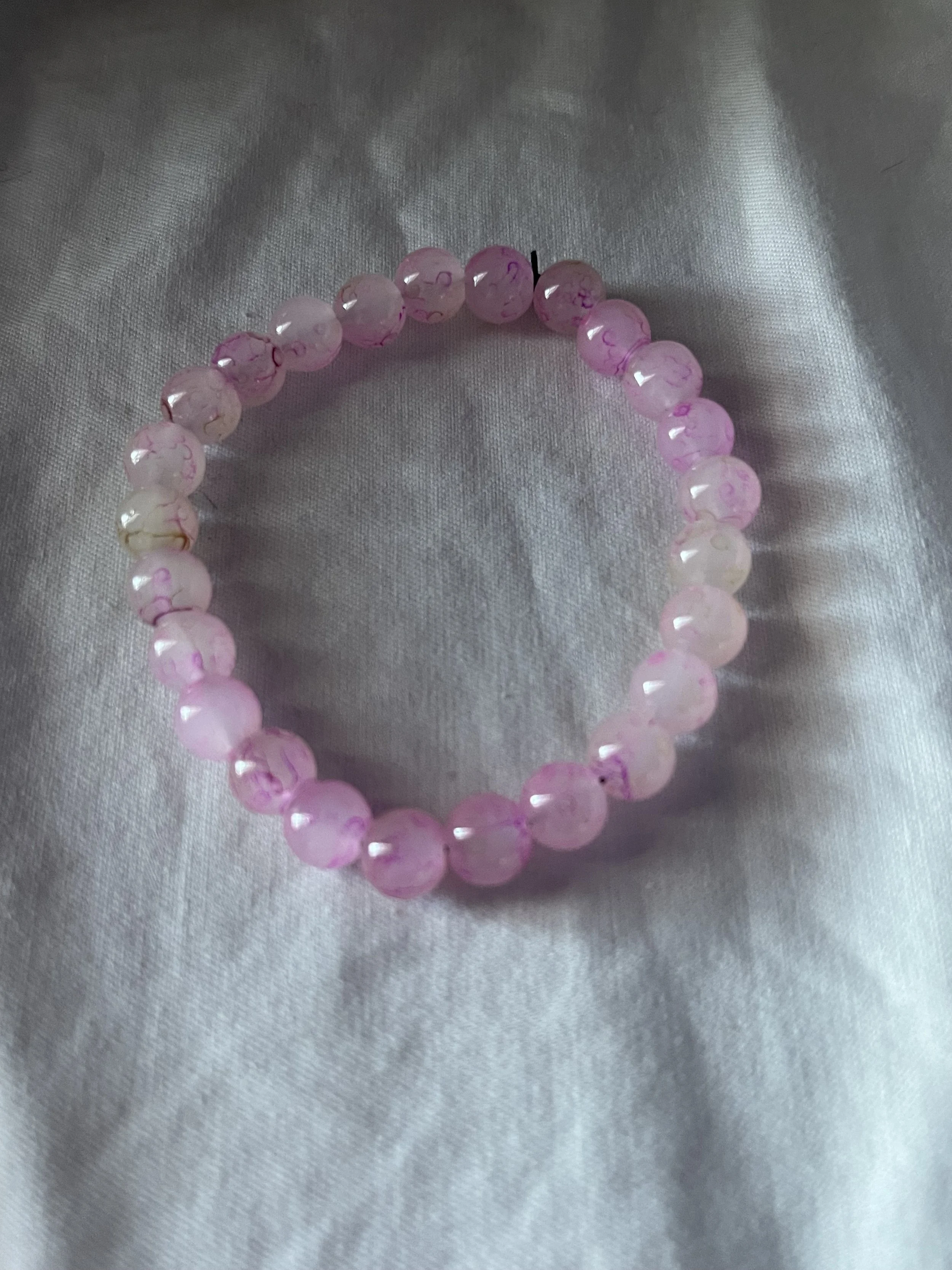 Faded pink marble beaded bracelet