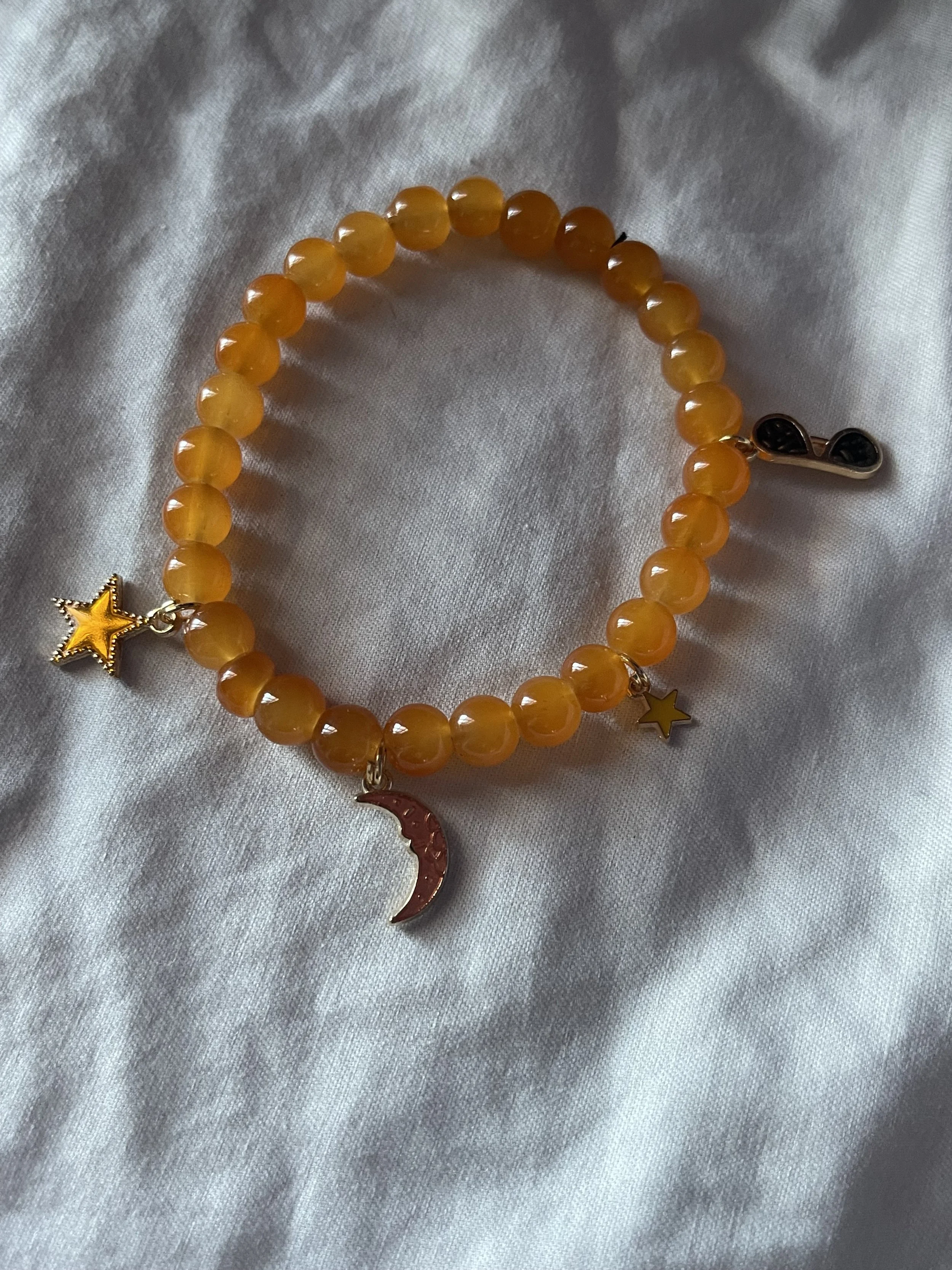 Orange Vibe Beaded Bracelet