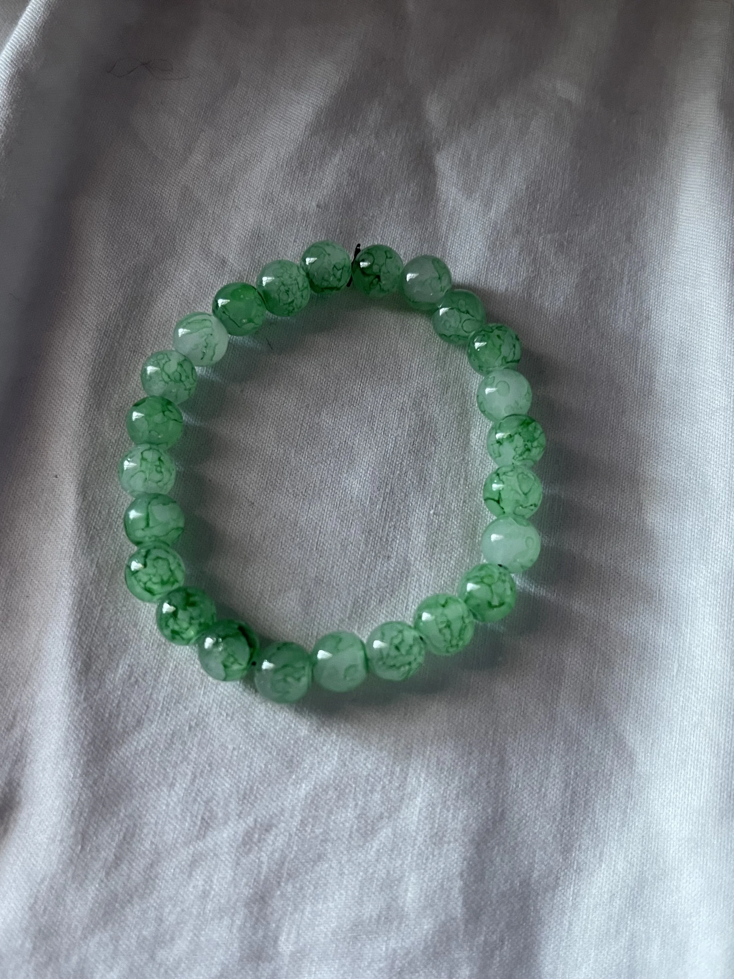 Green marble beaded bracelet