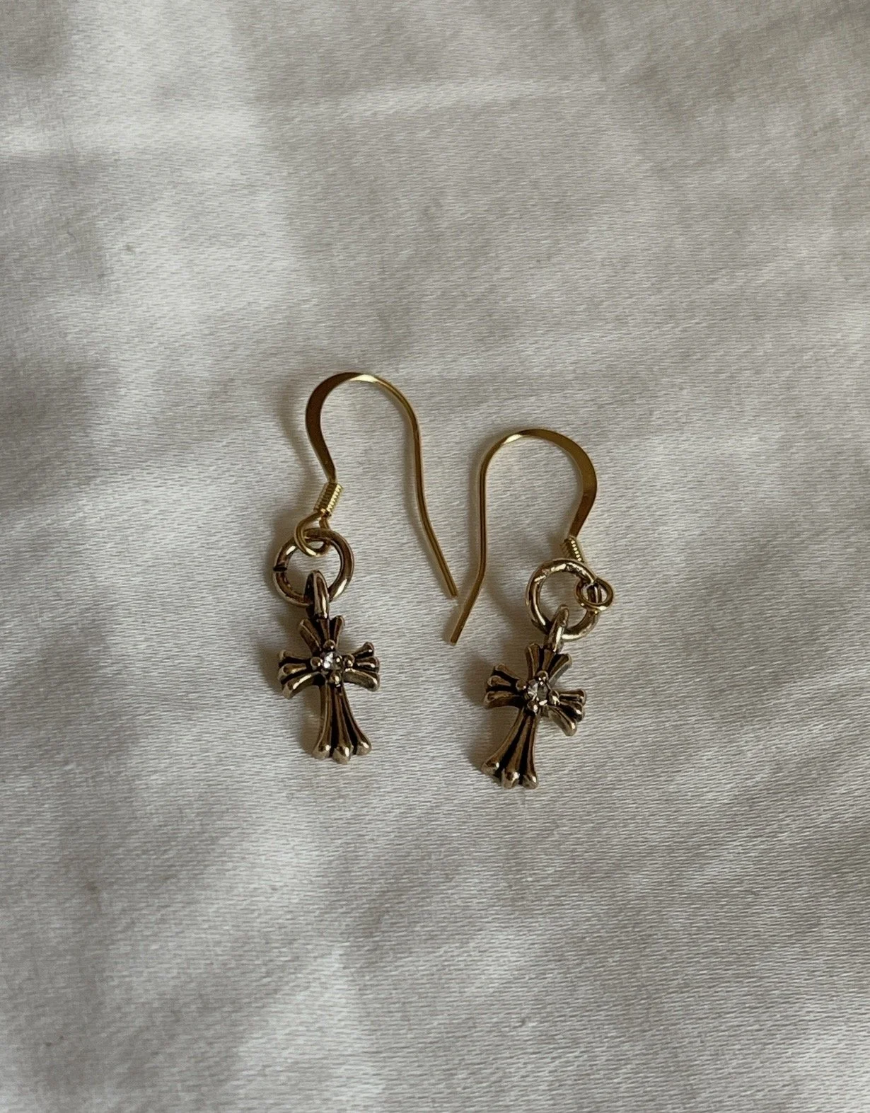 Gold cross earrings