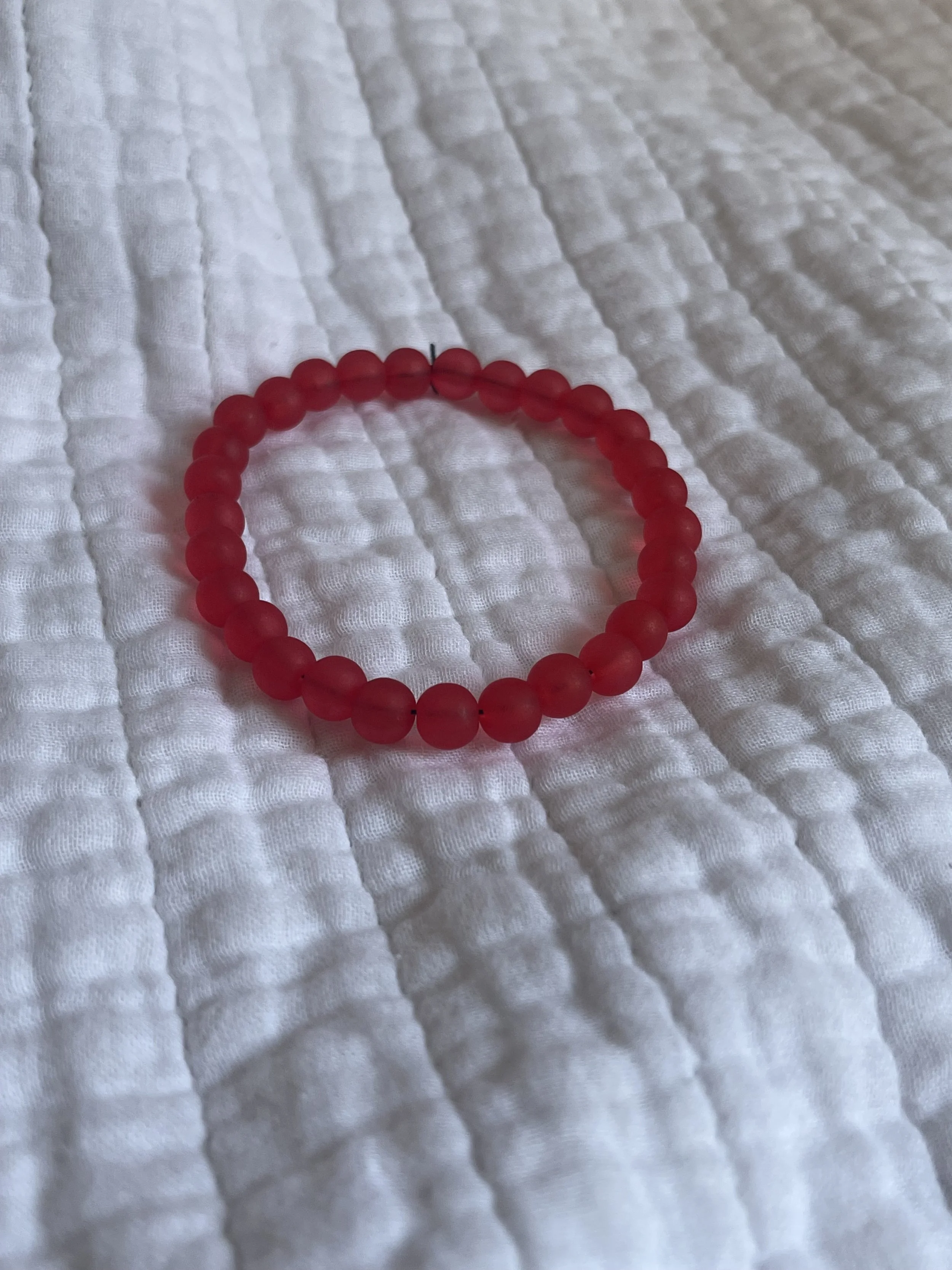 Red matte beaded bracelet