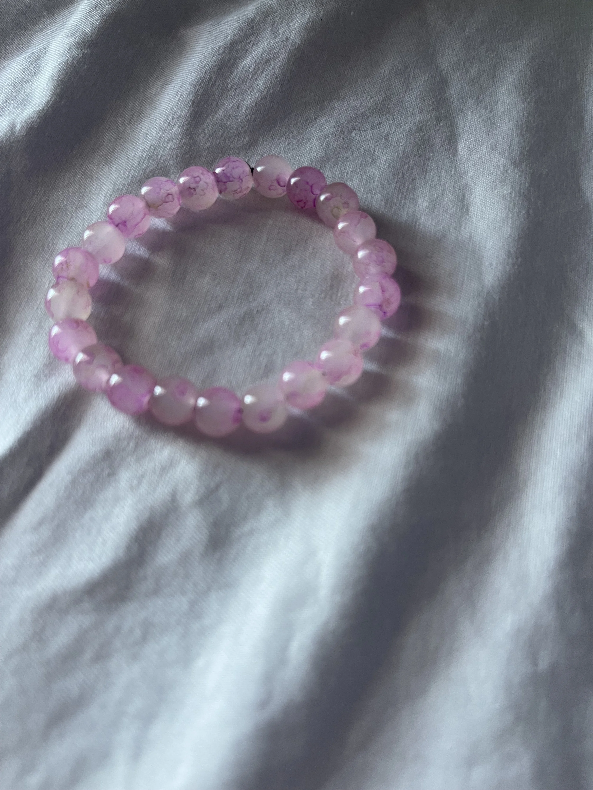 Light Pink Marble Beaded Bracelet