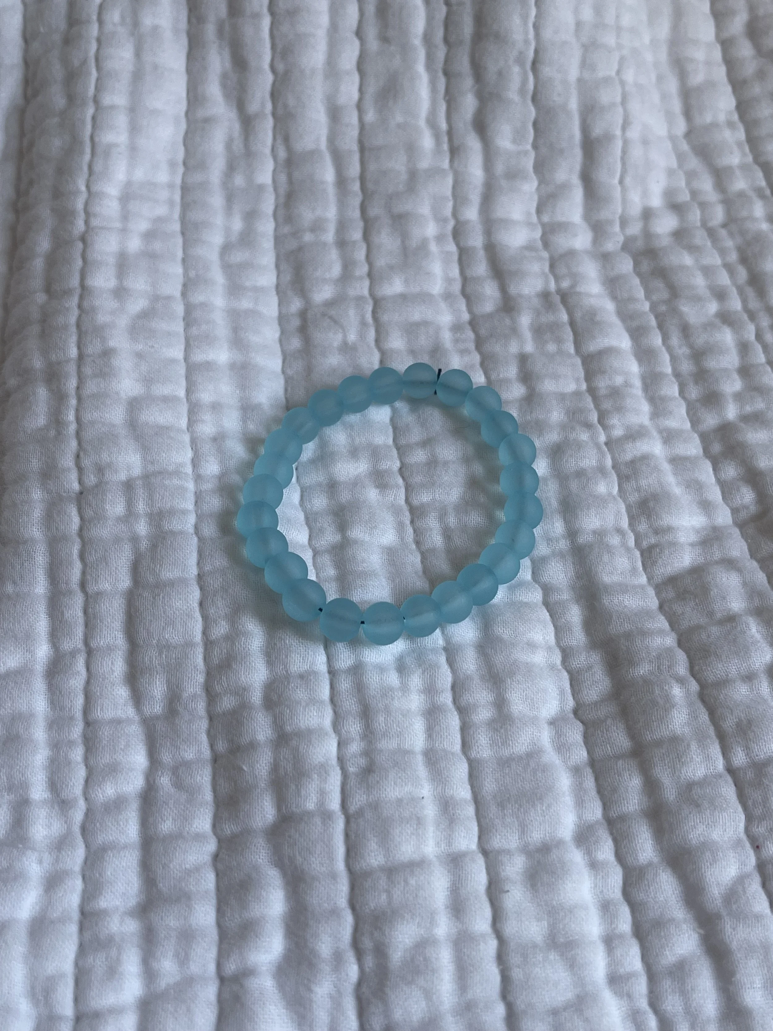 Light blue matte beaded bracelet