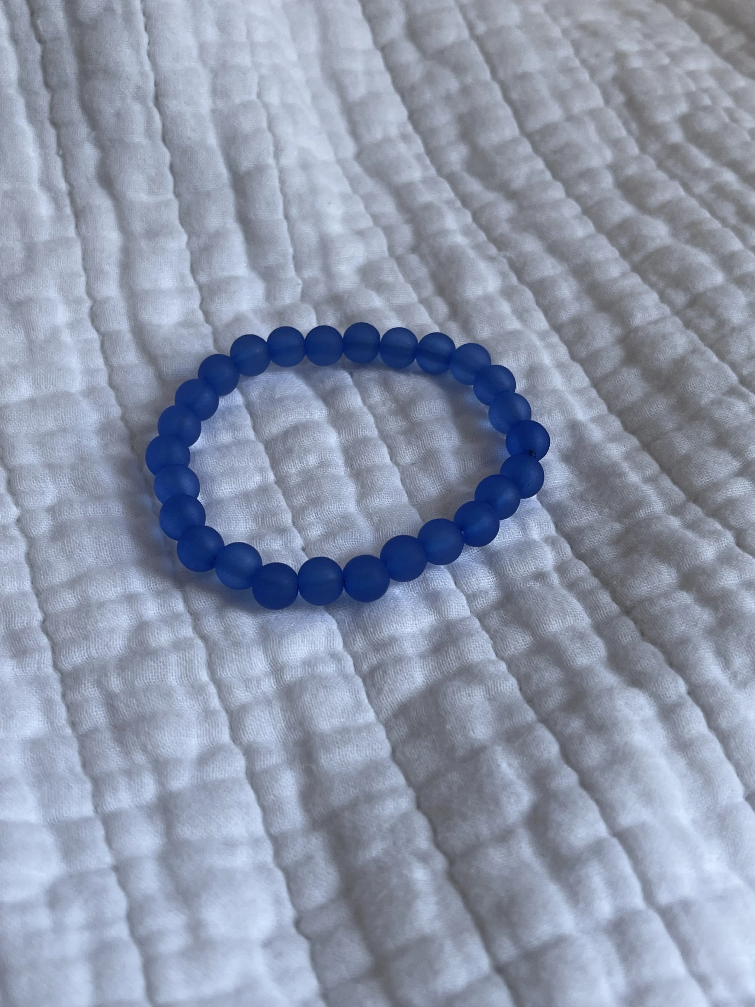 Dark blue matte beaded bracelet