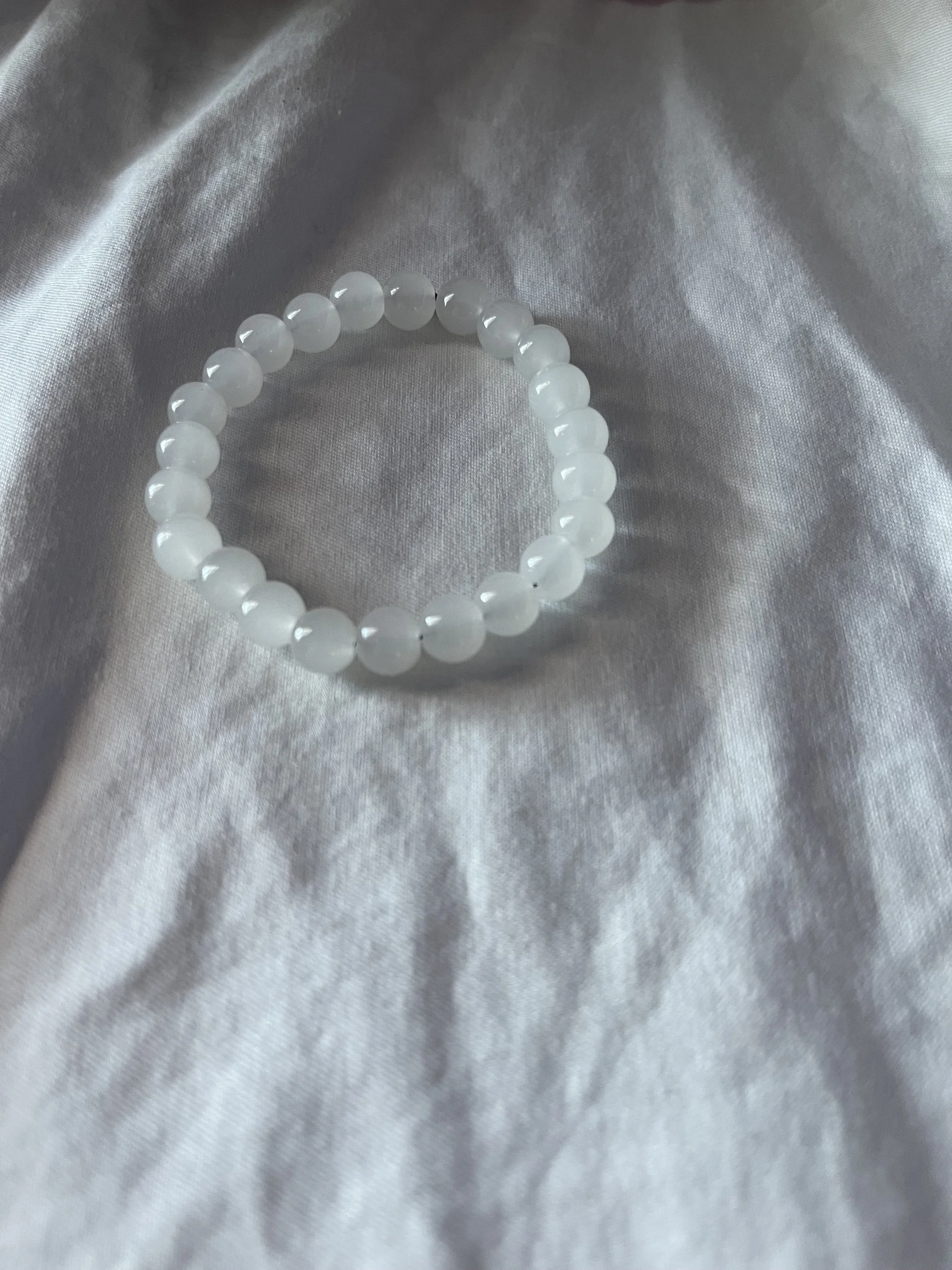 White Marble Beaded Bracelet