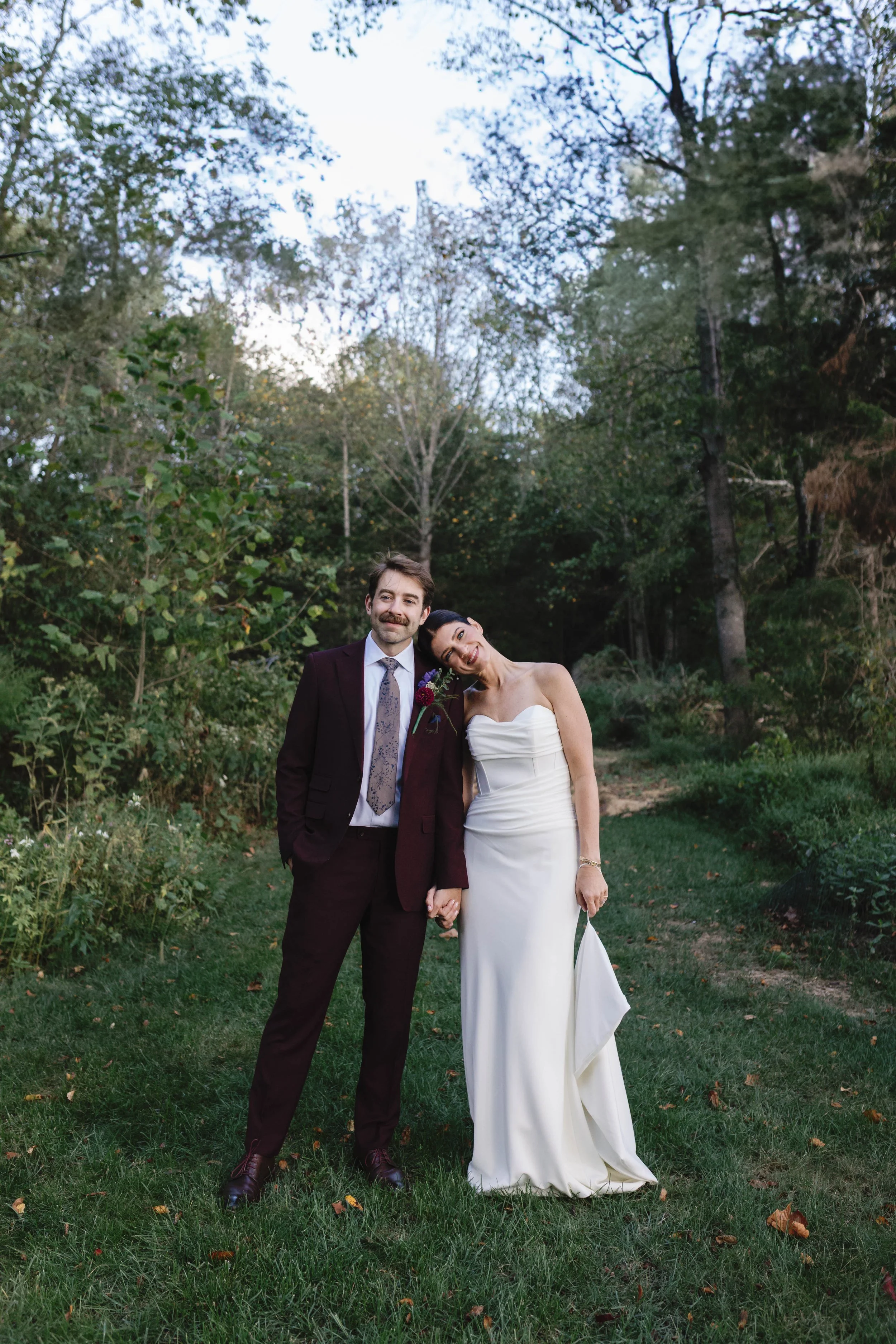 Bride and Groom together at backyard kentucky wedding 