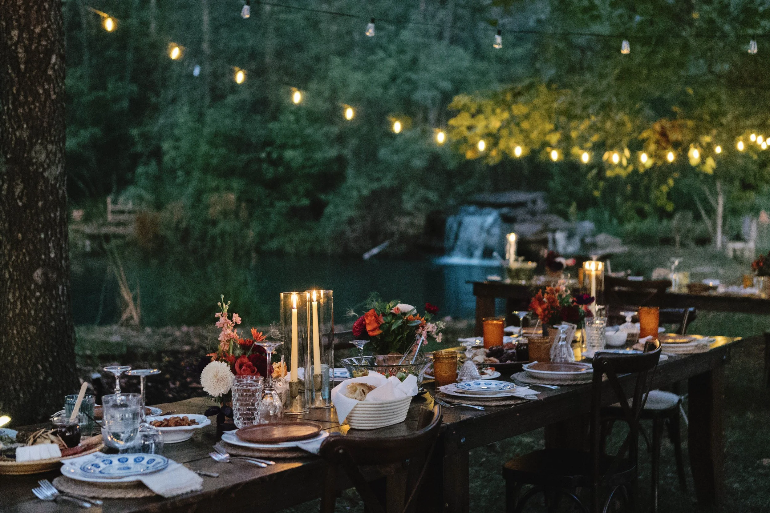 elegant wedding reception string lights kentucky lexington