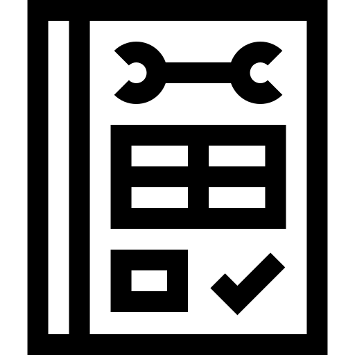 consultation icon, form with boxes and checkmarks