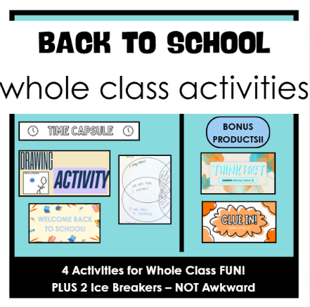 First Week Back to School Activities