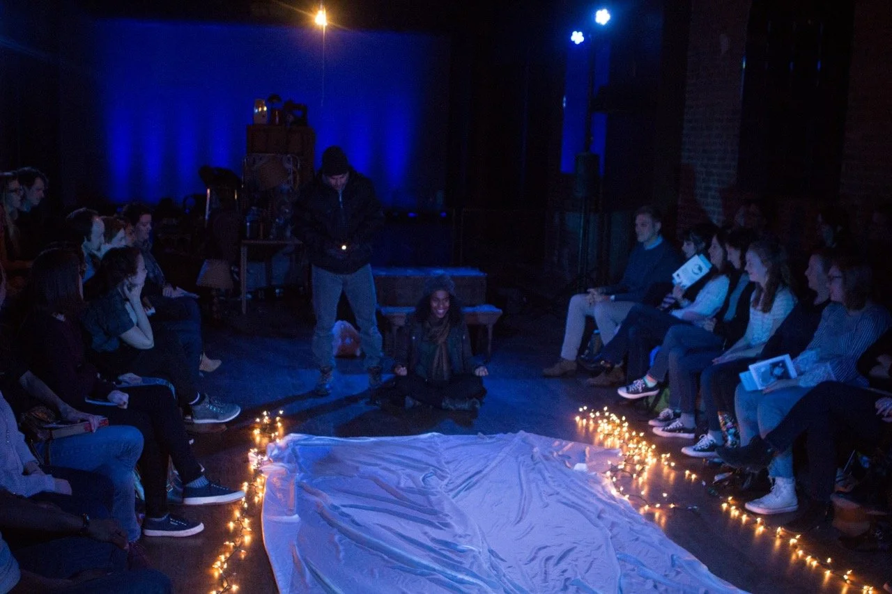 Zai and Oscar find a stolen moment at the lake - for our limited budget production we found magic with a sheet and chirstmas lights. 