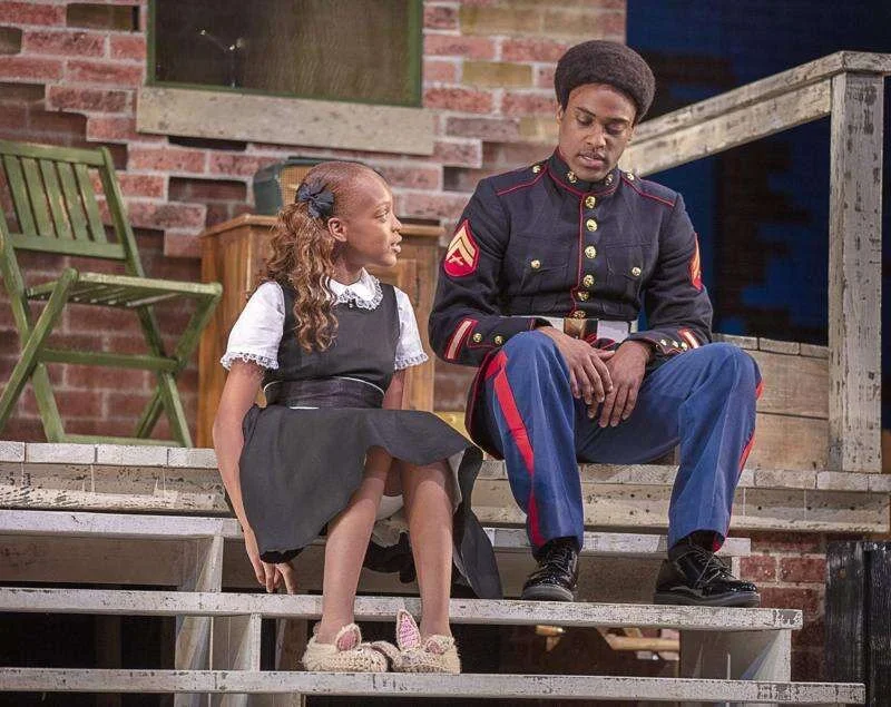 Corey comes back to meet his younger sister on the porch where he battled his father.