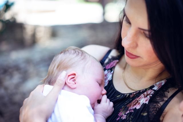 a mom with her newborn