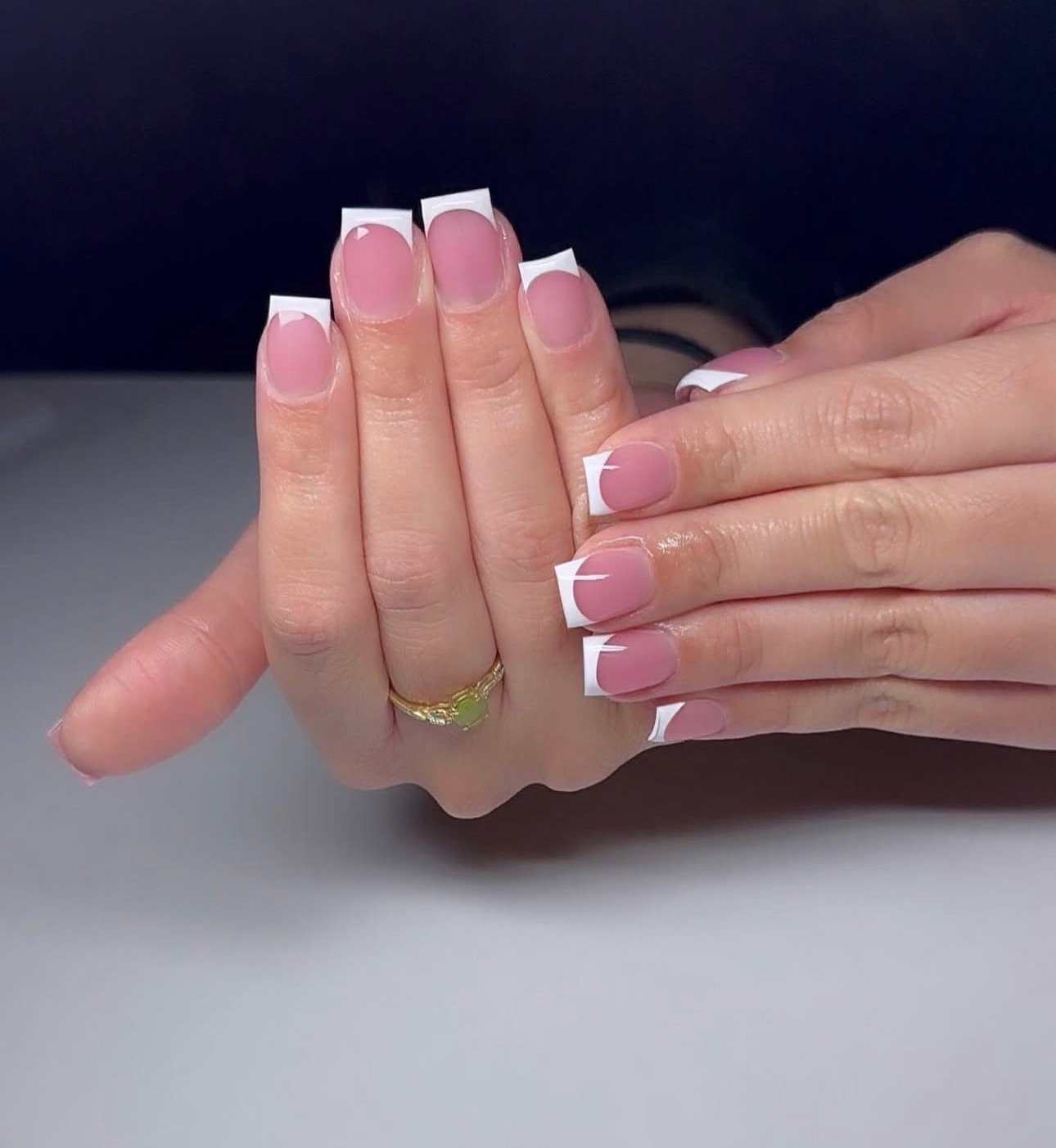 Dry Russian Manicure + Acrylic Overlay