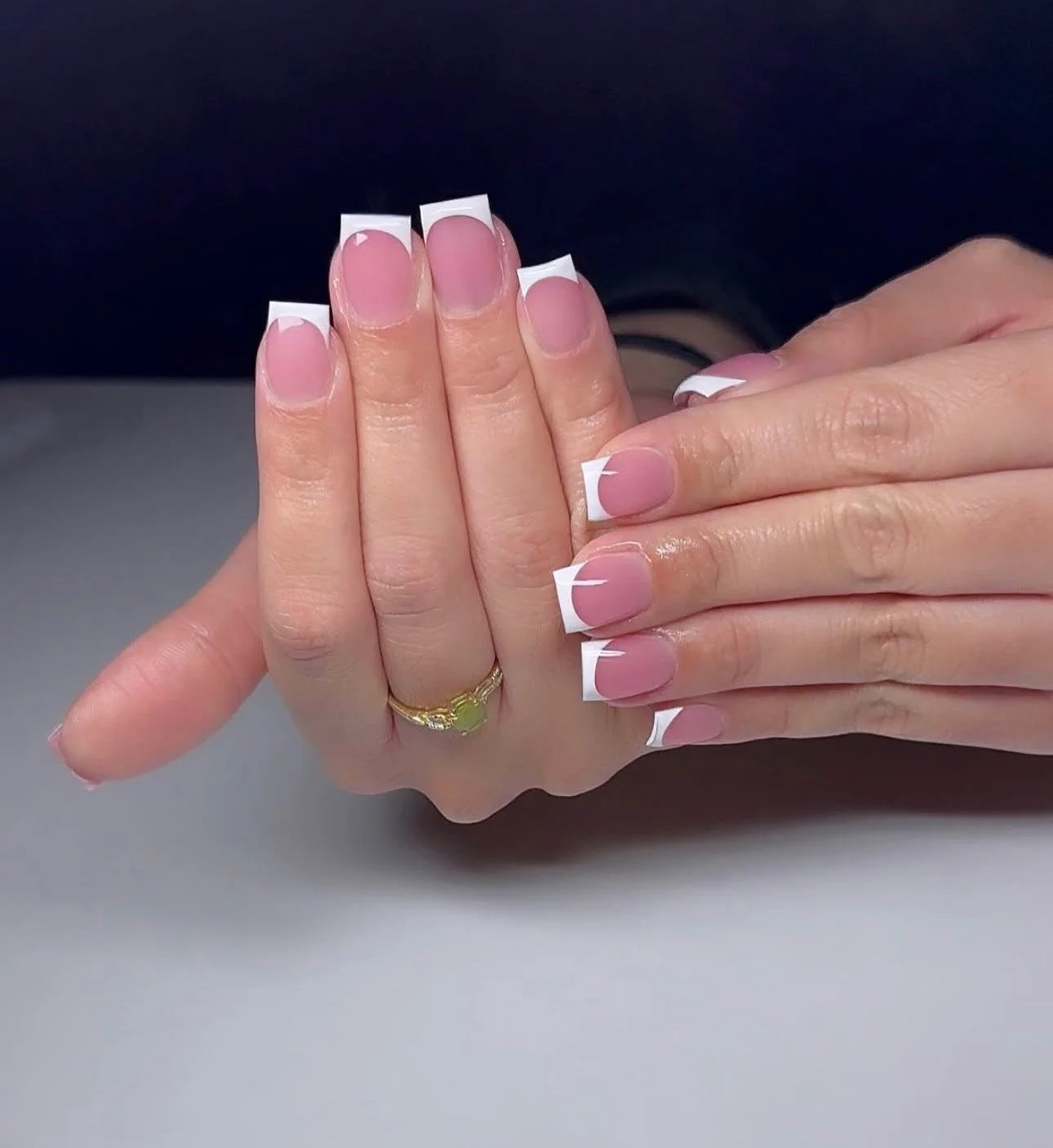 Dry Russian Manicure + Acrylic Overlay