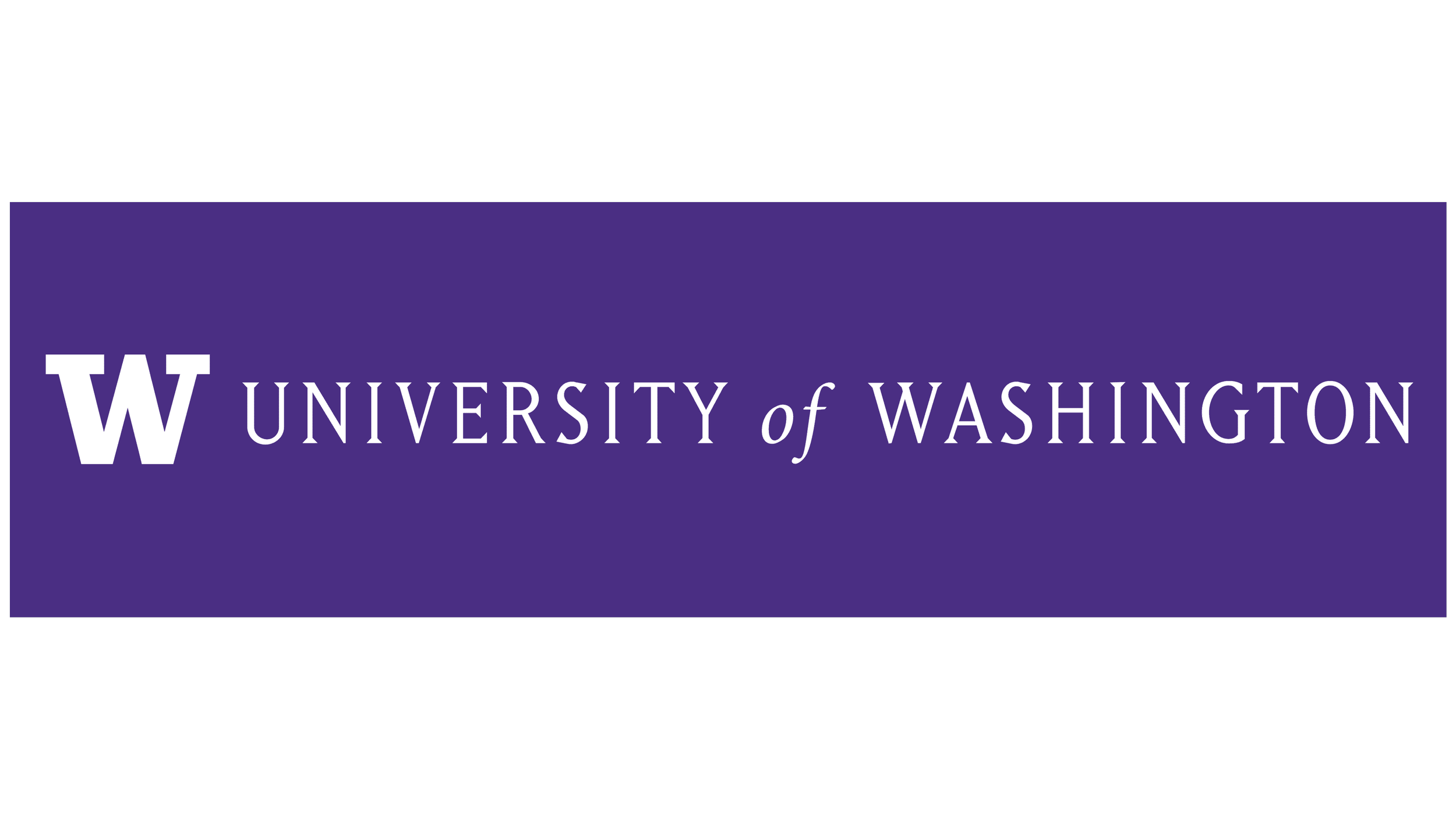 University of Washington logo with purple background and white text.