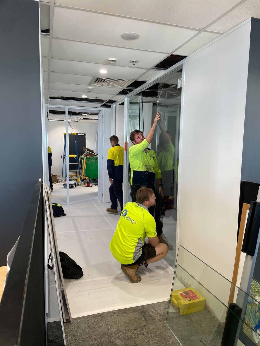 Glazed partitions going in, Council of Mayors SEQ