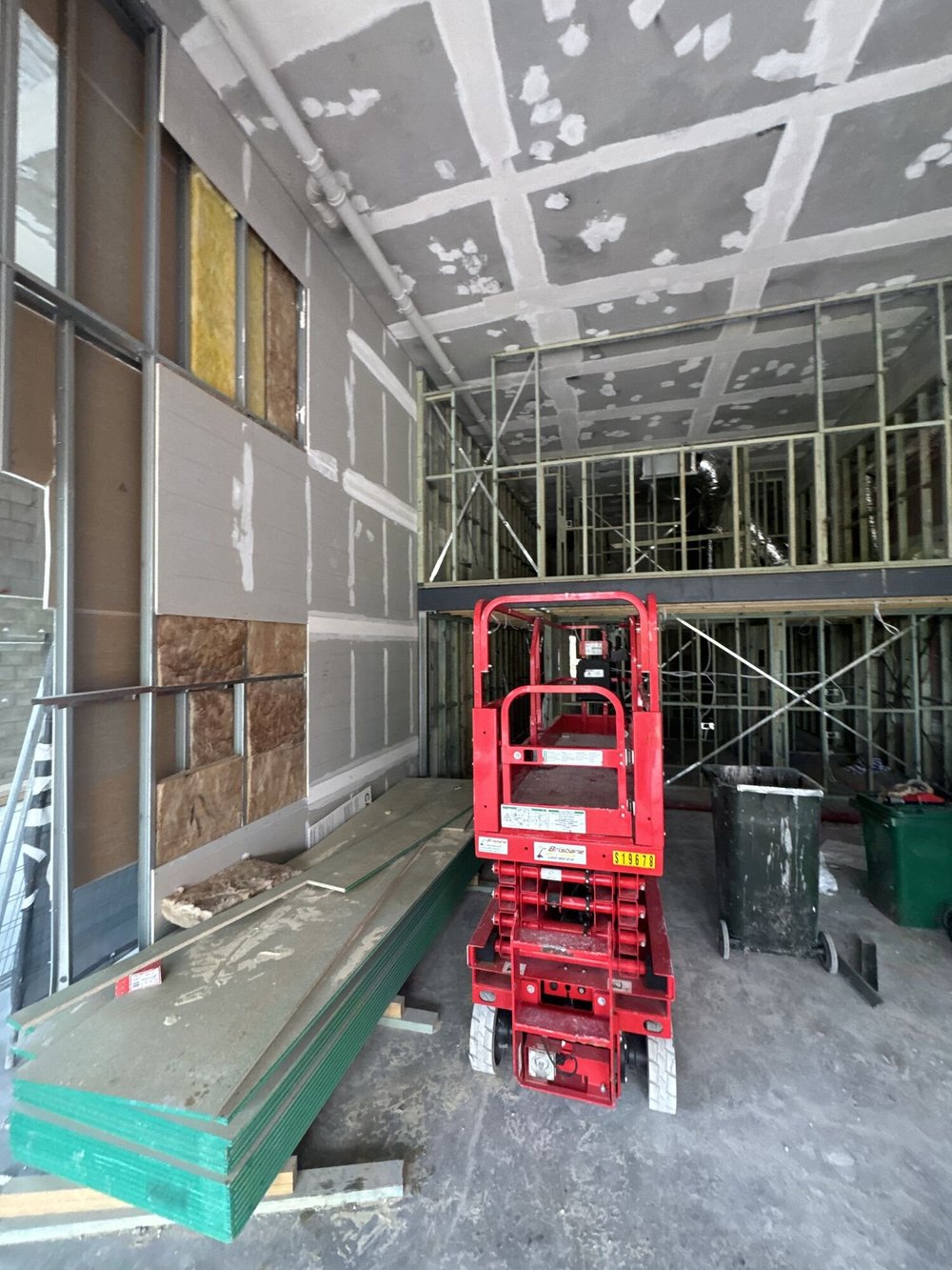 New walls framed and sheeted, Pelican Waters Golf Resort