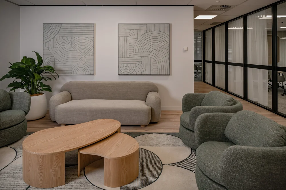 Lounge and coffee tables, Level 20, 288 Edward Street