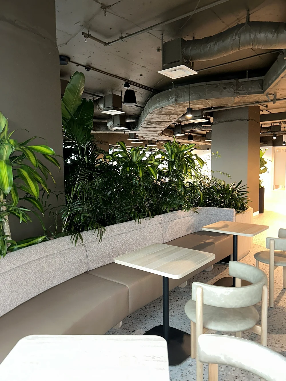 Banquette seating and greenery, Levels 9 and 10, 10 Eagle Street