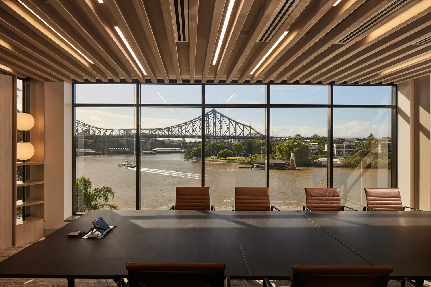 Boardroom with Story Bridge views at Talbot Sayer, 175 Eagle Street, Brisbane