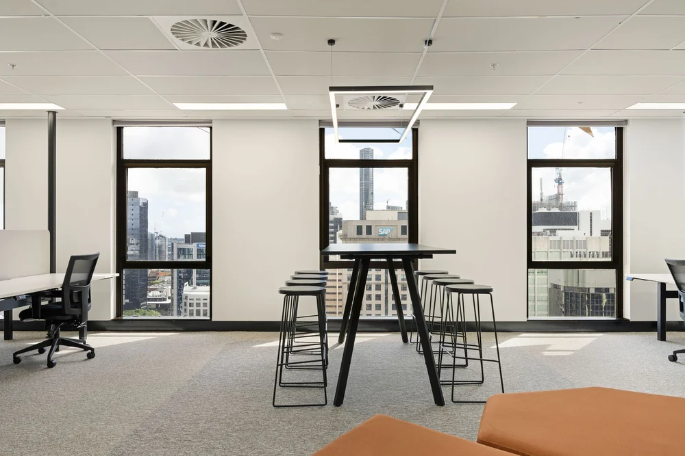 Workspace by the windows, Level 26, 288 Edward Street