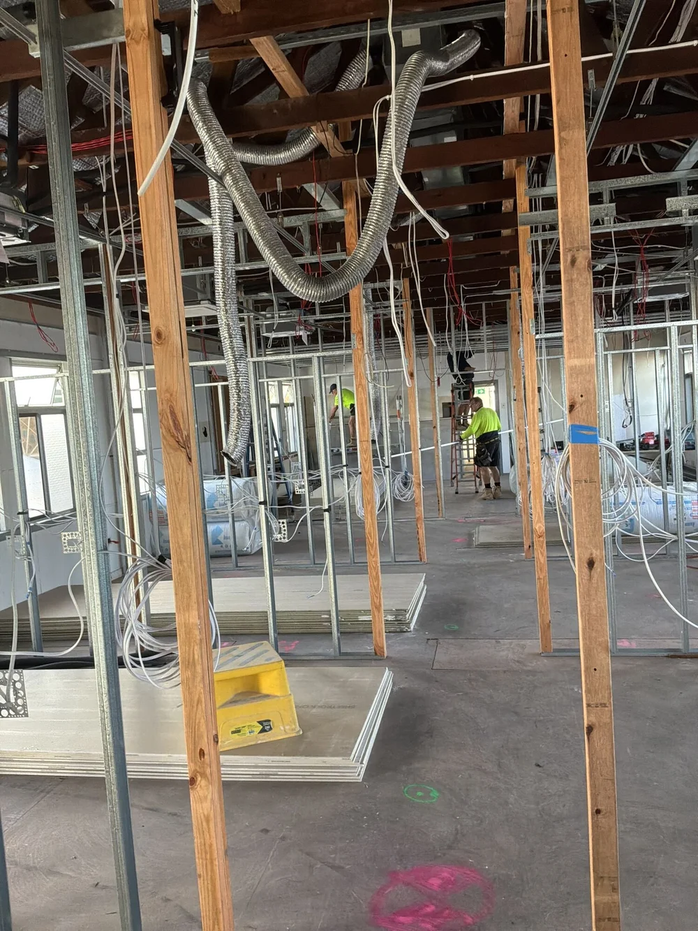 Framing the new layout, The Rockhampton Grammar School