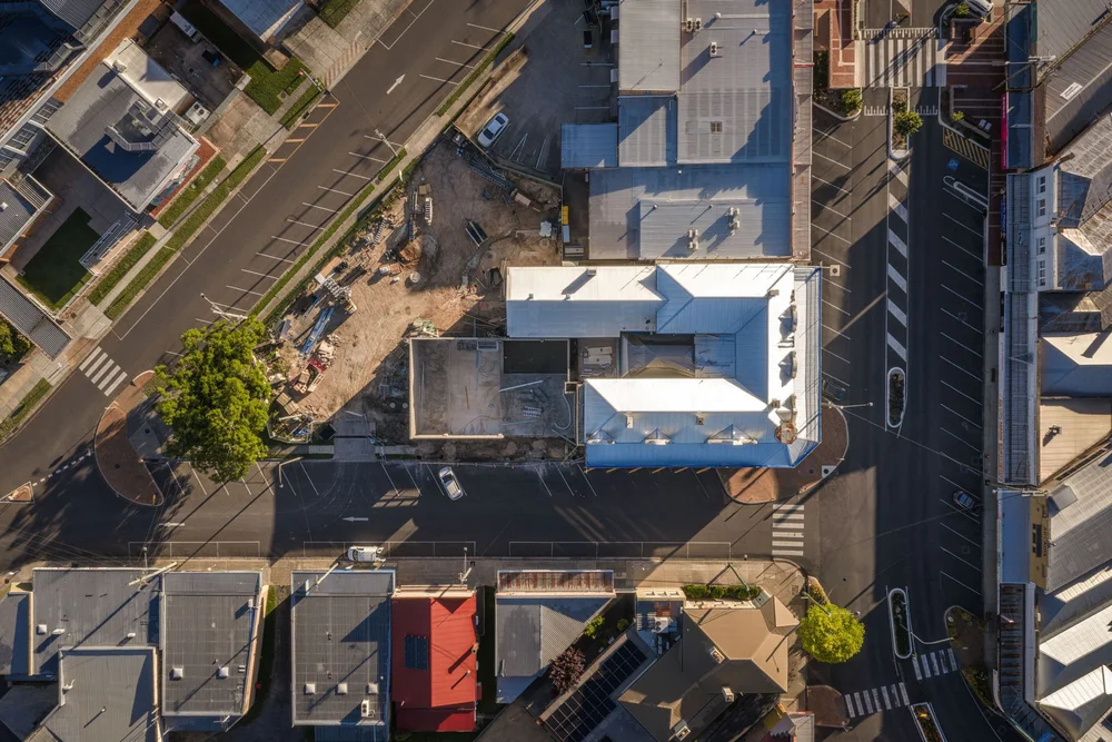 Aerial view from above, The Central Hotel