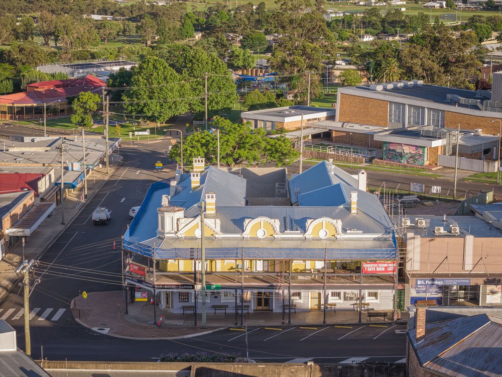Aerial view of the hotel, The Central Hotel