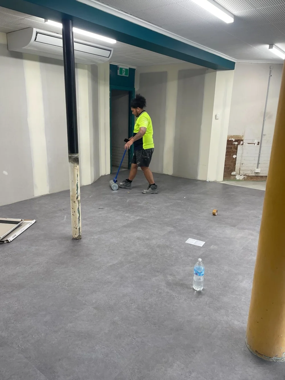 New flooring going down, Newmarket Bowls Club
