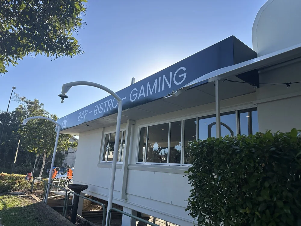 New signage on the fascia, The Ox
