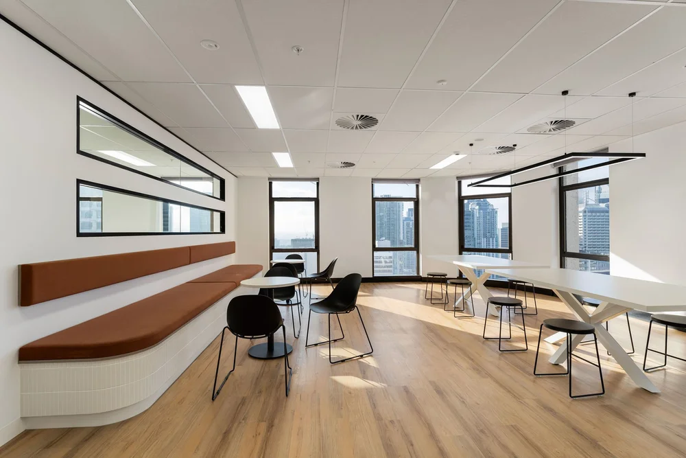 Boardroom with city views at Level 26, 288 Edward Street, Brisbane, Level 26, 288 Edward Street