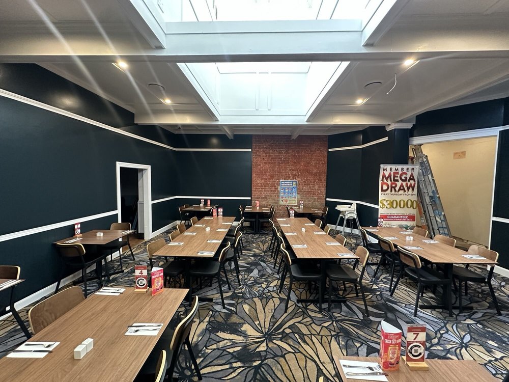 Dining room under the skylight, The Central Hotel