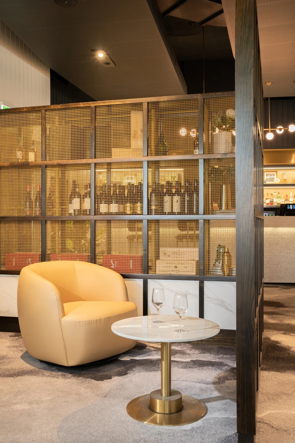 Lounge and wine cabinet, The Normanby Hotel