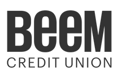 Logo for Beem Credit Union in black and gray text