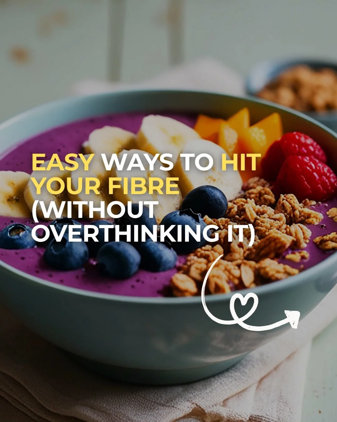 Easy ways to hit your fibre 👇🏼

Most people think they need to track everything perfectly&hellip;

But in reality, it&rsquo;s just about making a few simple changes.

Add berries to your breakfast
Choose whole grains
Include veg in your meals
Pick 