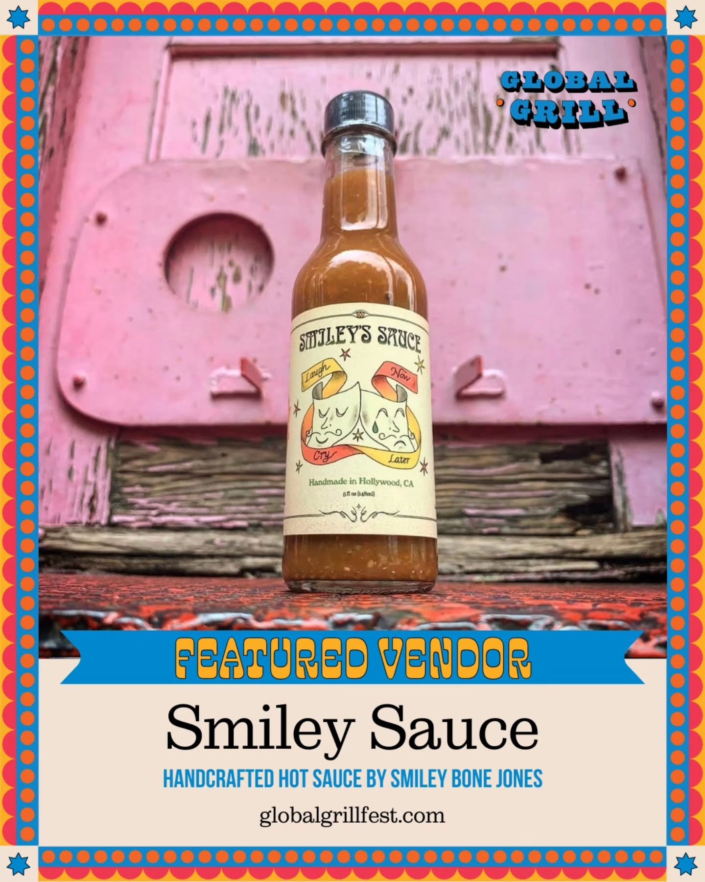 @smileybonejones is bringing his guitar, and his small-batch, handcrafted Smiley Sauce to the party.