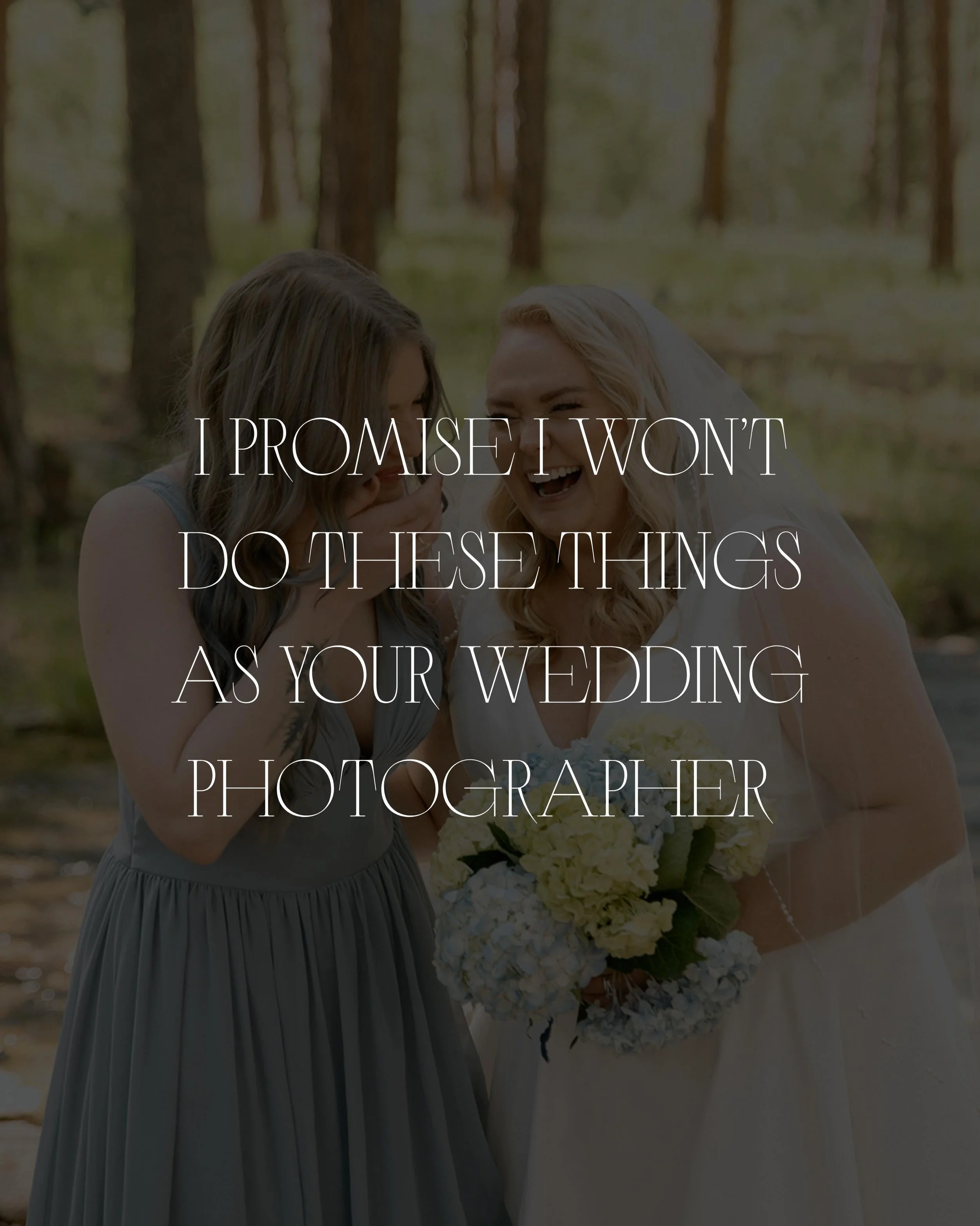 Equipment is getting better and more and more folks are picking up a camera to &ldquo;make a quick buck.&rdquo; 

But, I see your wedding through a completely different lens.  I see your wedding as the most important day of your life.  So here&rsquo;