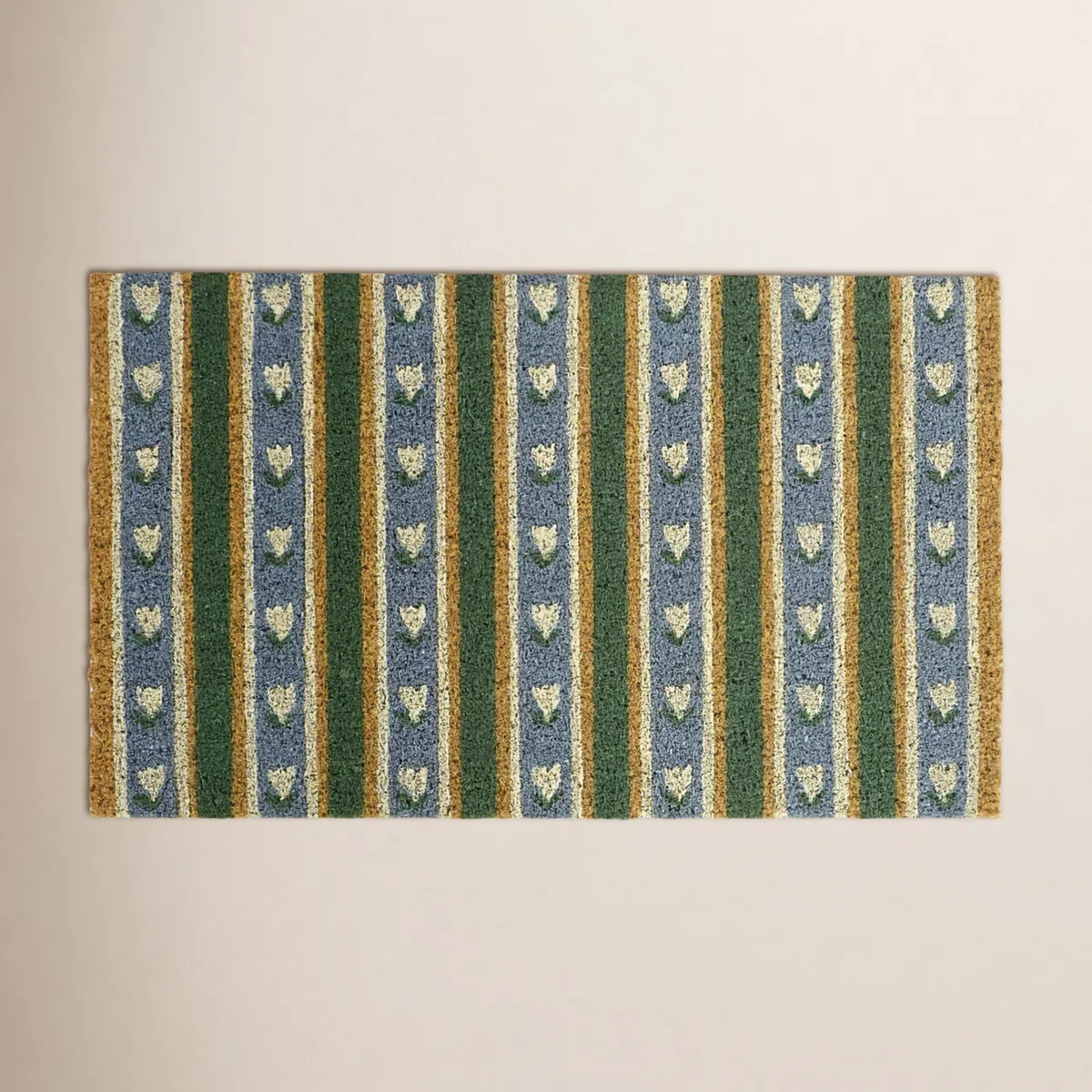 Floral Stripe Blue Classic Doormat