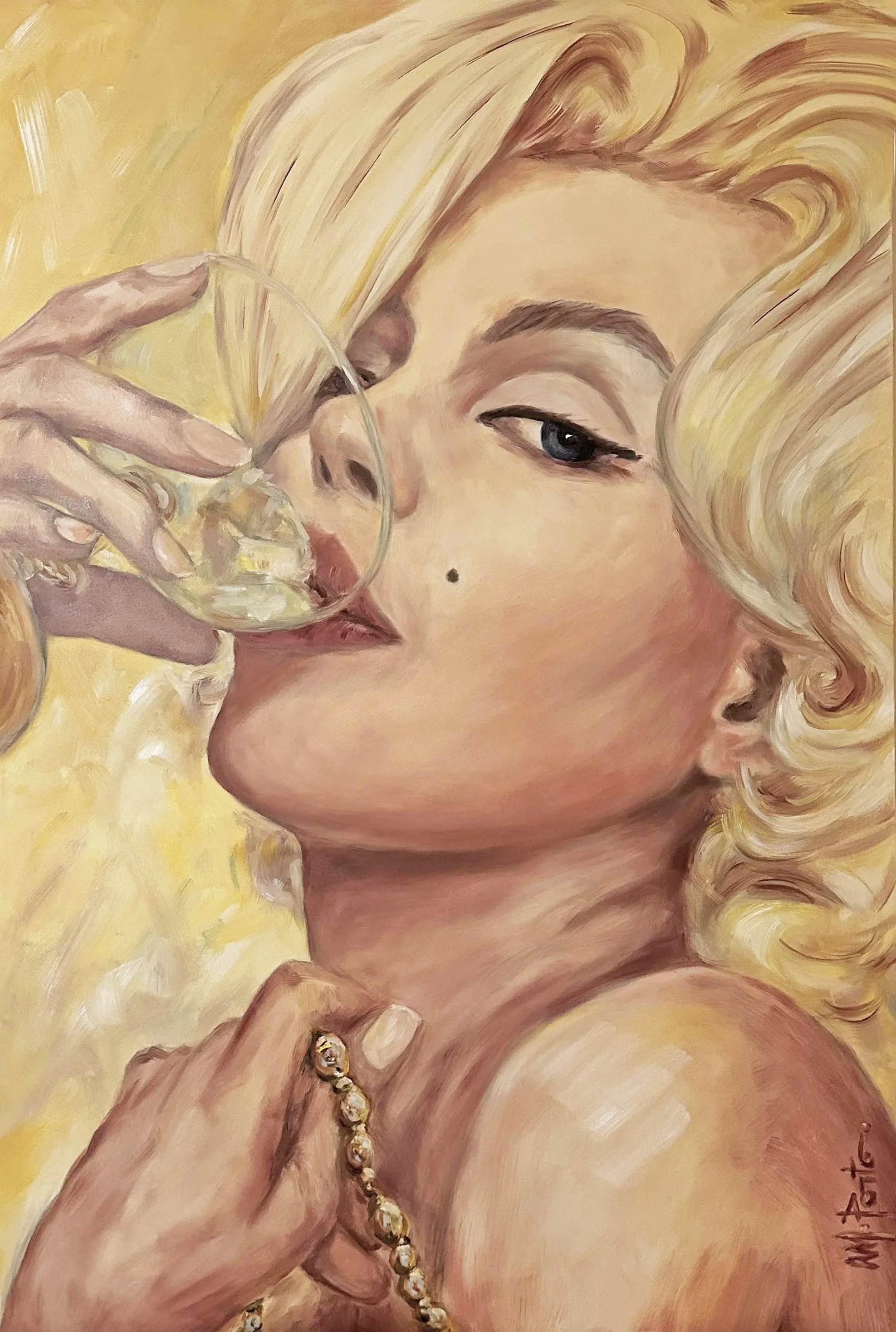 MARILYN MONROE - THE LAST DRINK | 31x47" | Oil on canvas | 2025 (NOT AVAILABLE)