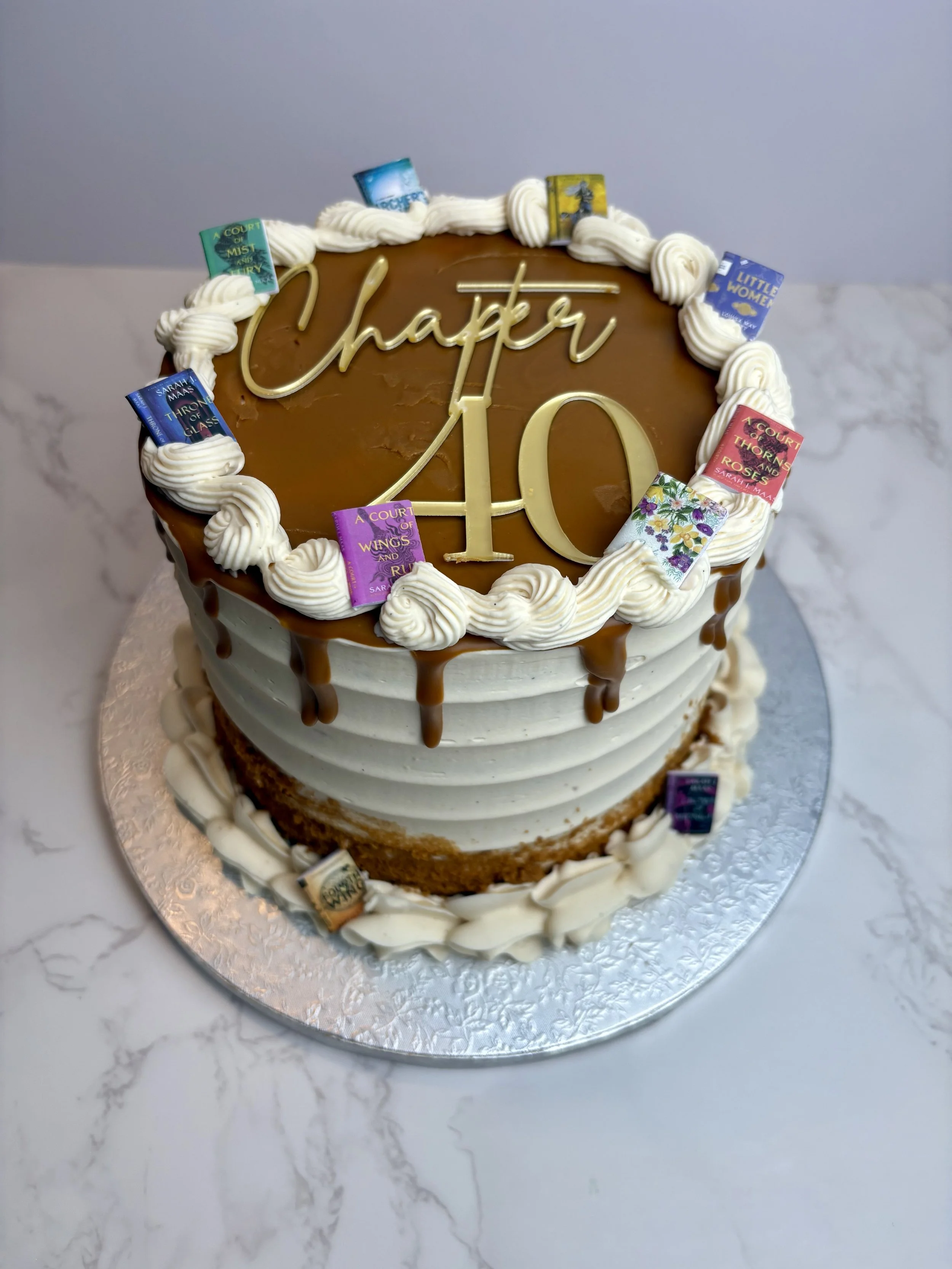 Custom 6 inch book lover cake