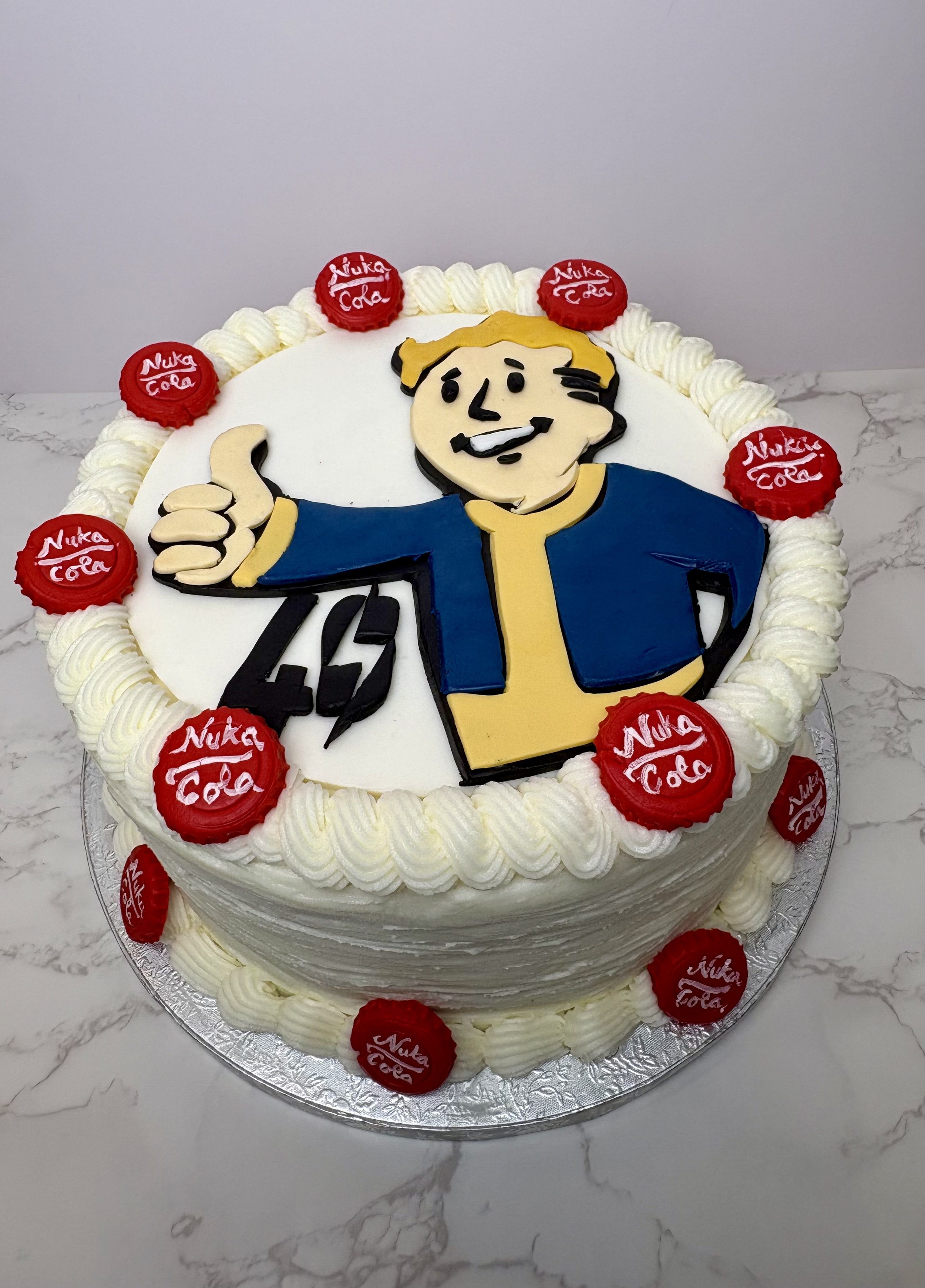 Custom 8 inch fall out video game cake