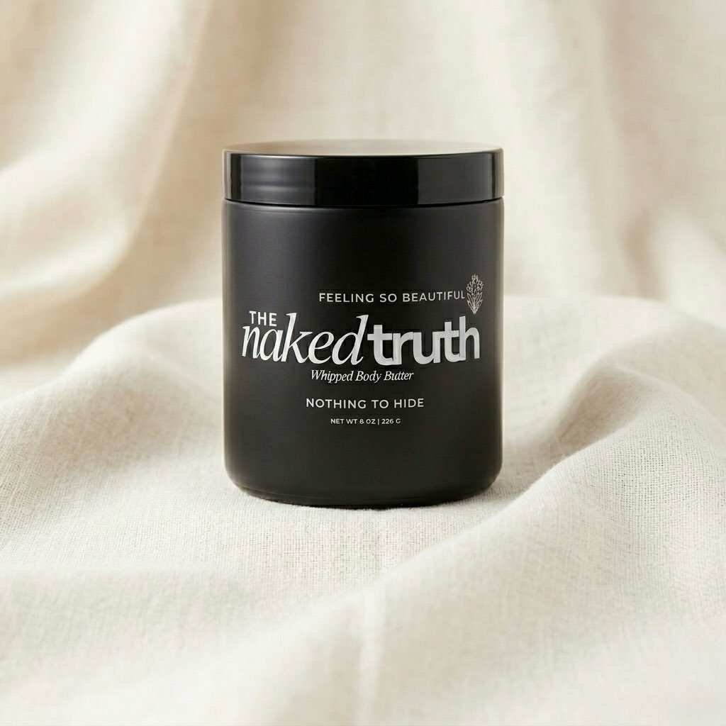 The Naked Truth &mdash; Nothin to Hide (Warm Vanilla)🖤

A rich, whipped body butter that melts into the skin, leaving it soft, smooth, and deeply nourished without any heaviness.

Subtle, creamy notes of vanilla give just the right touch of sweetnes